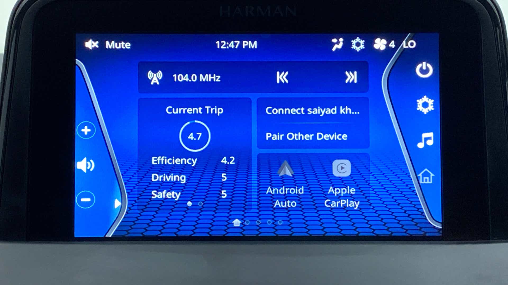 Dashboard display of a Tata Nexon 2017-2023