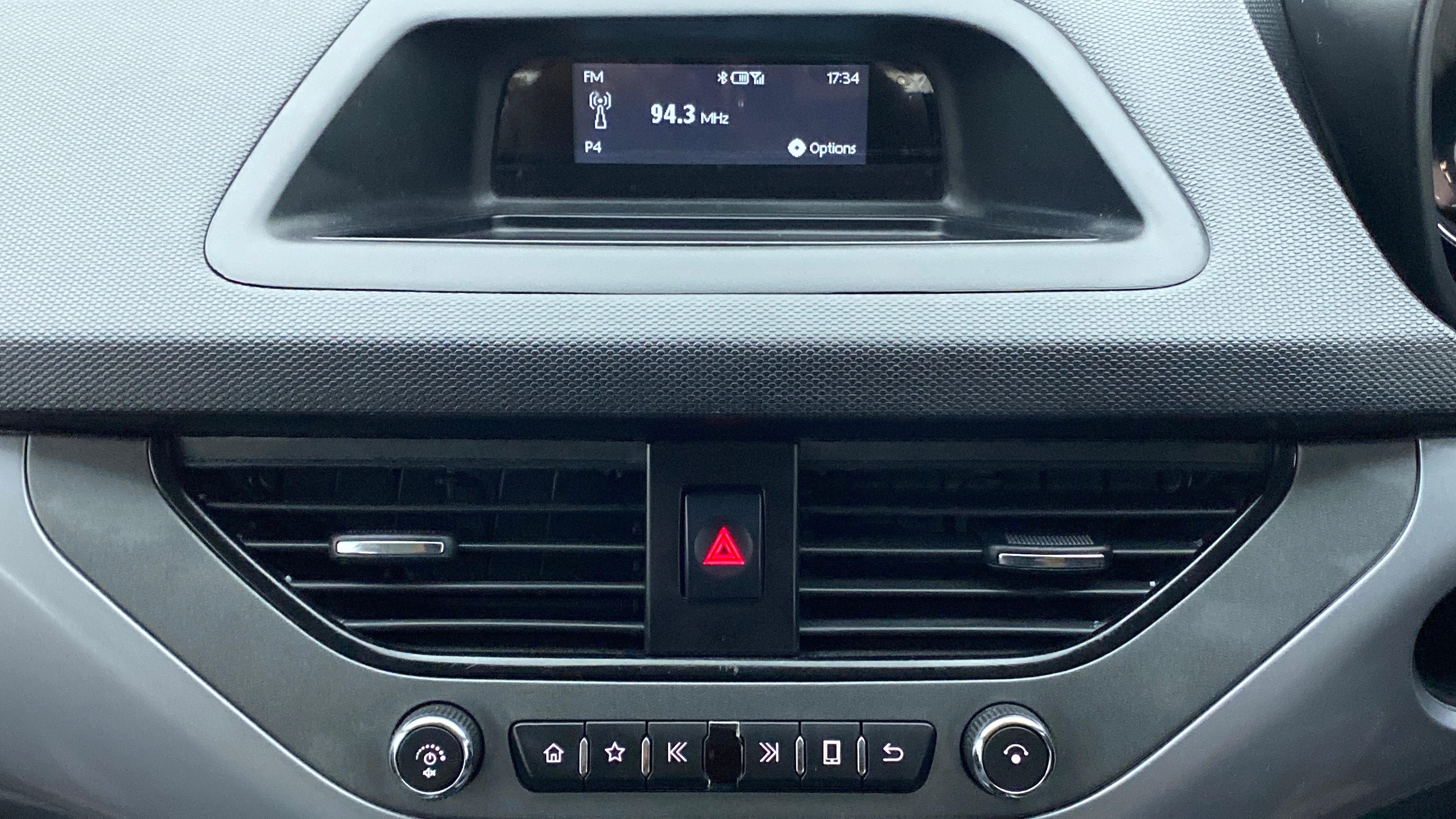 Dashboard center console of a Tata Nexon 2017-2023