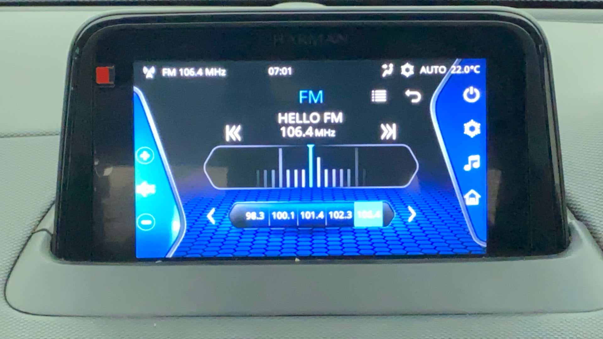 Infotainment system display of a Tata Nexon 2017-2023