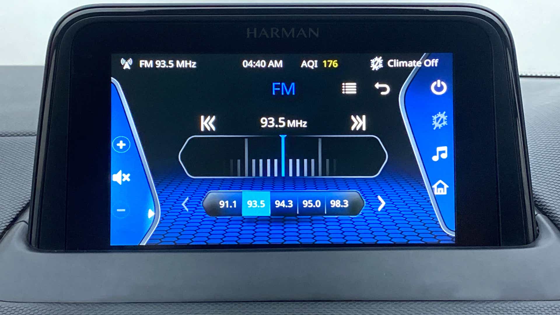 Infotainment system display of a Tata Nexon 2017-2023