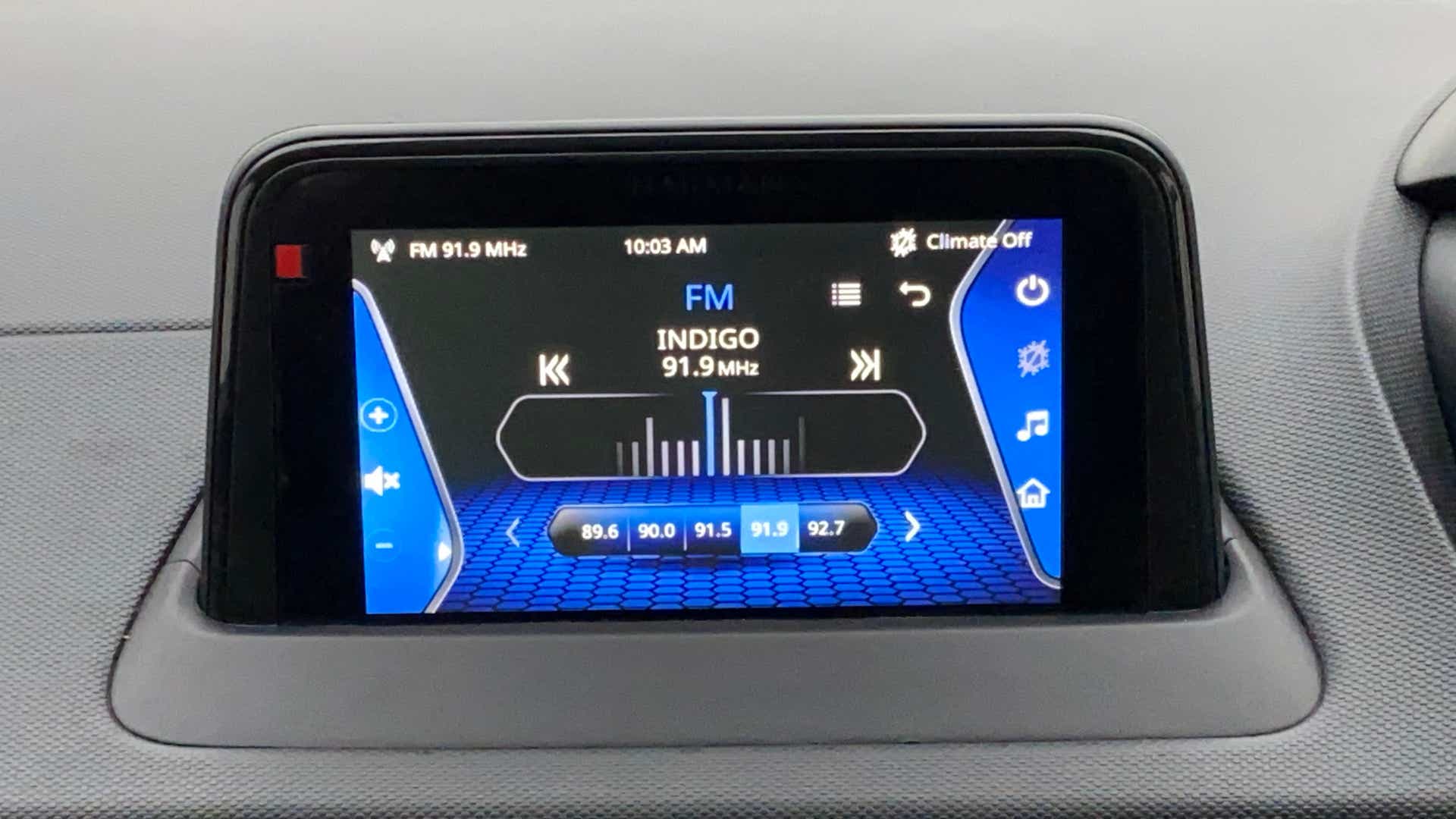 Infotainment system display of a Tata Nexon 2017-2023