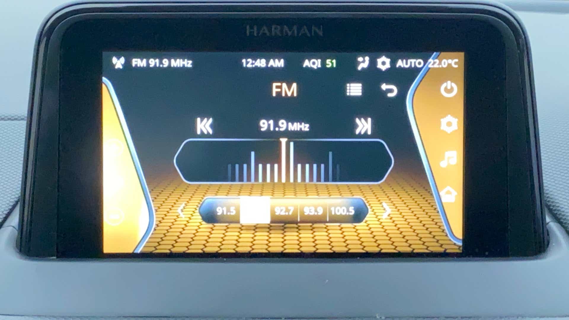 Infotainment screen display of a Tata Nexon 2017-2023