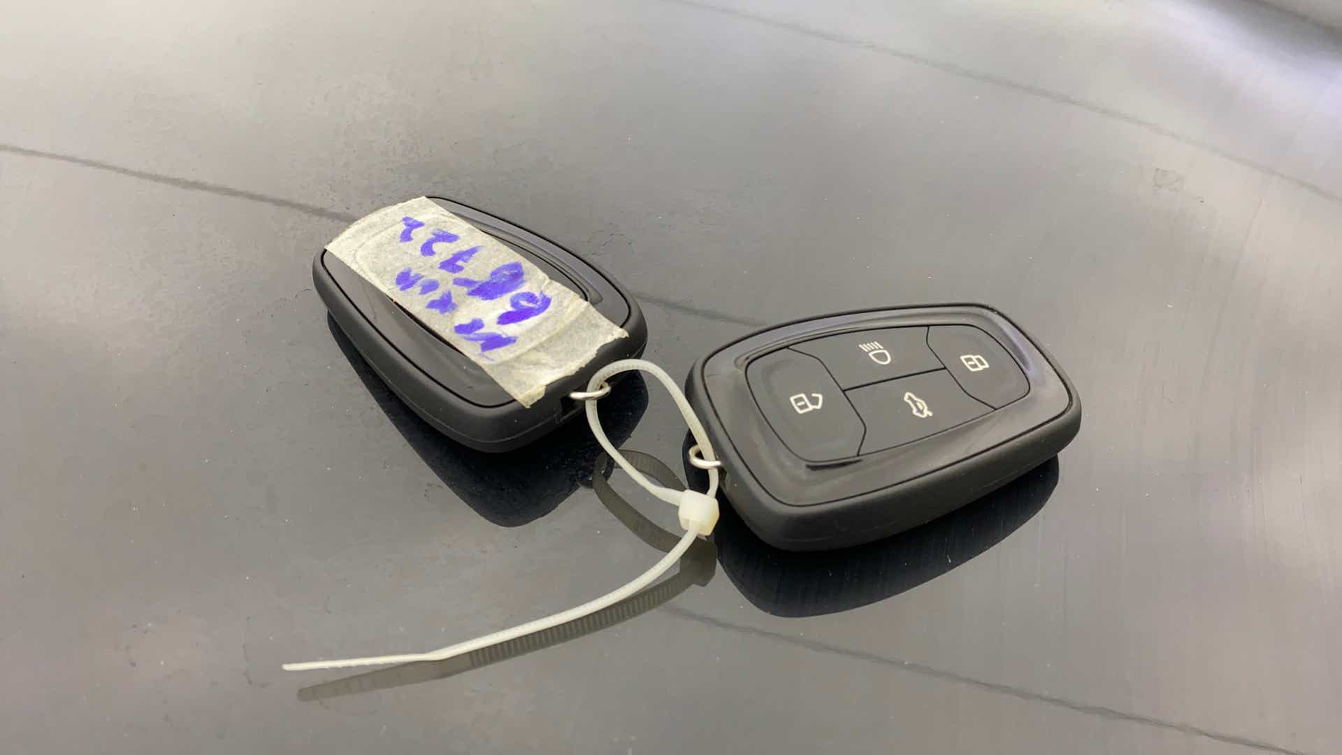 Close-up of a Tata Nexon car key fob