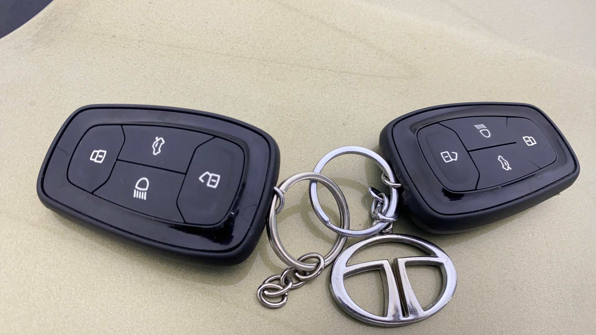 Key fobs and Tata logo of a Tata Nexon 2017-2023