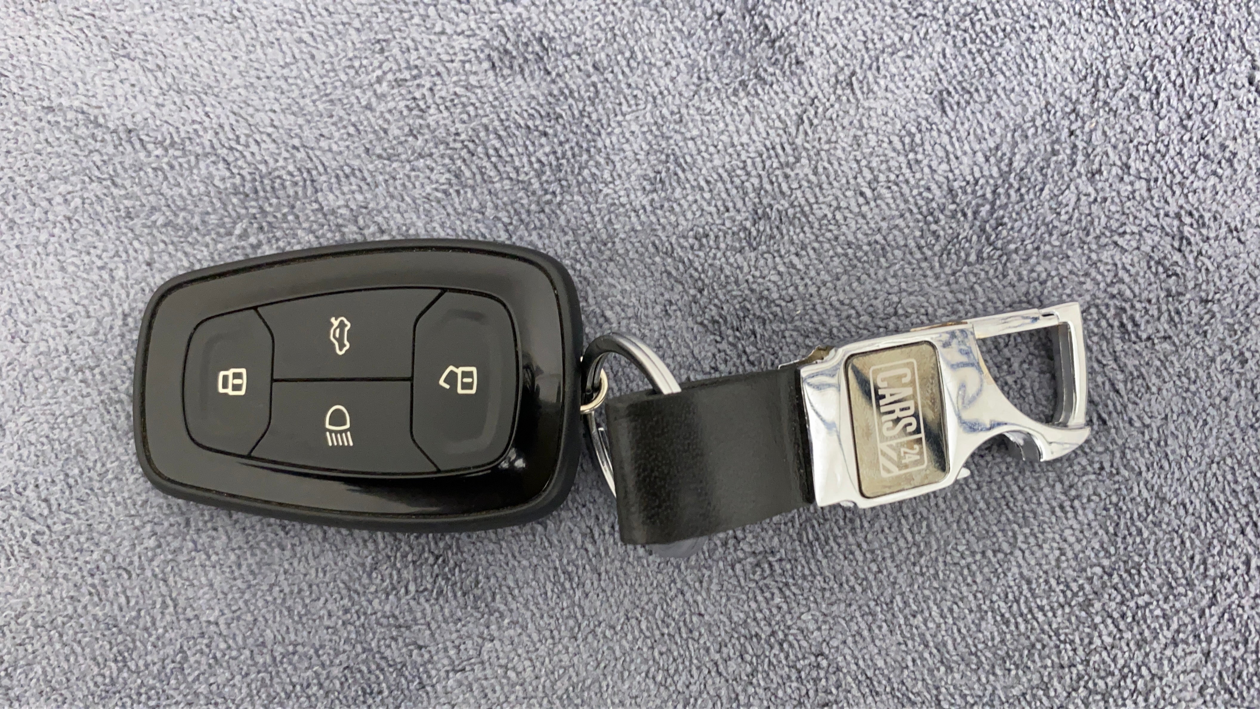 Car key fob with keychain of a Tata Nexon 2017-2023