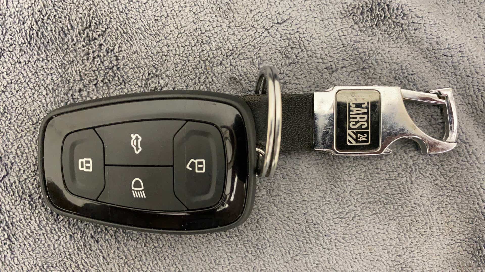 Car key fob with cars24 keychain for a Tata Nexon 2017-2023