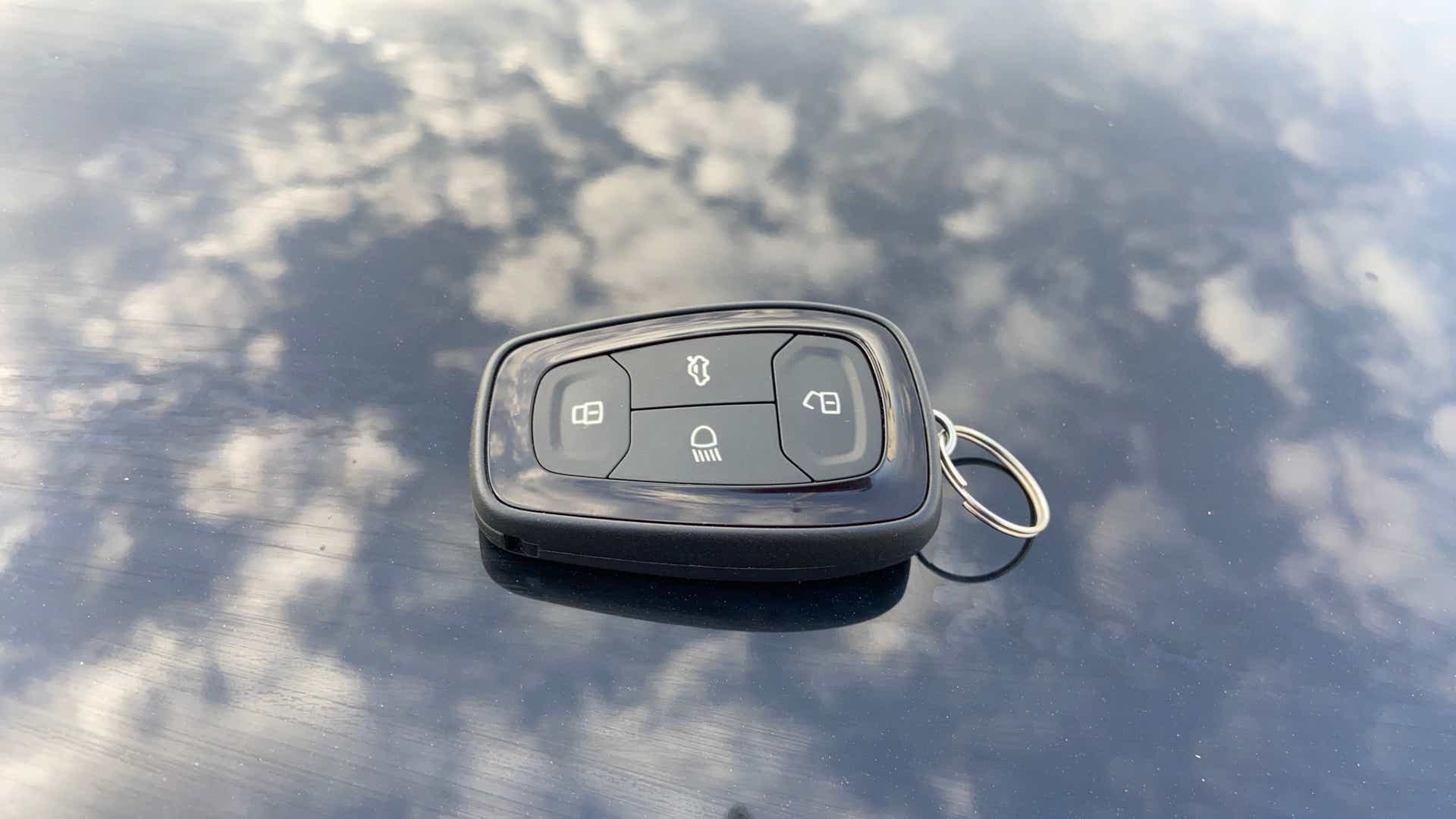 Close-up of a Tata Nexon key fob