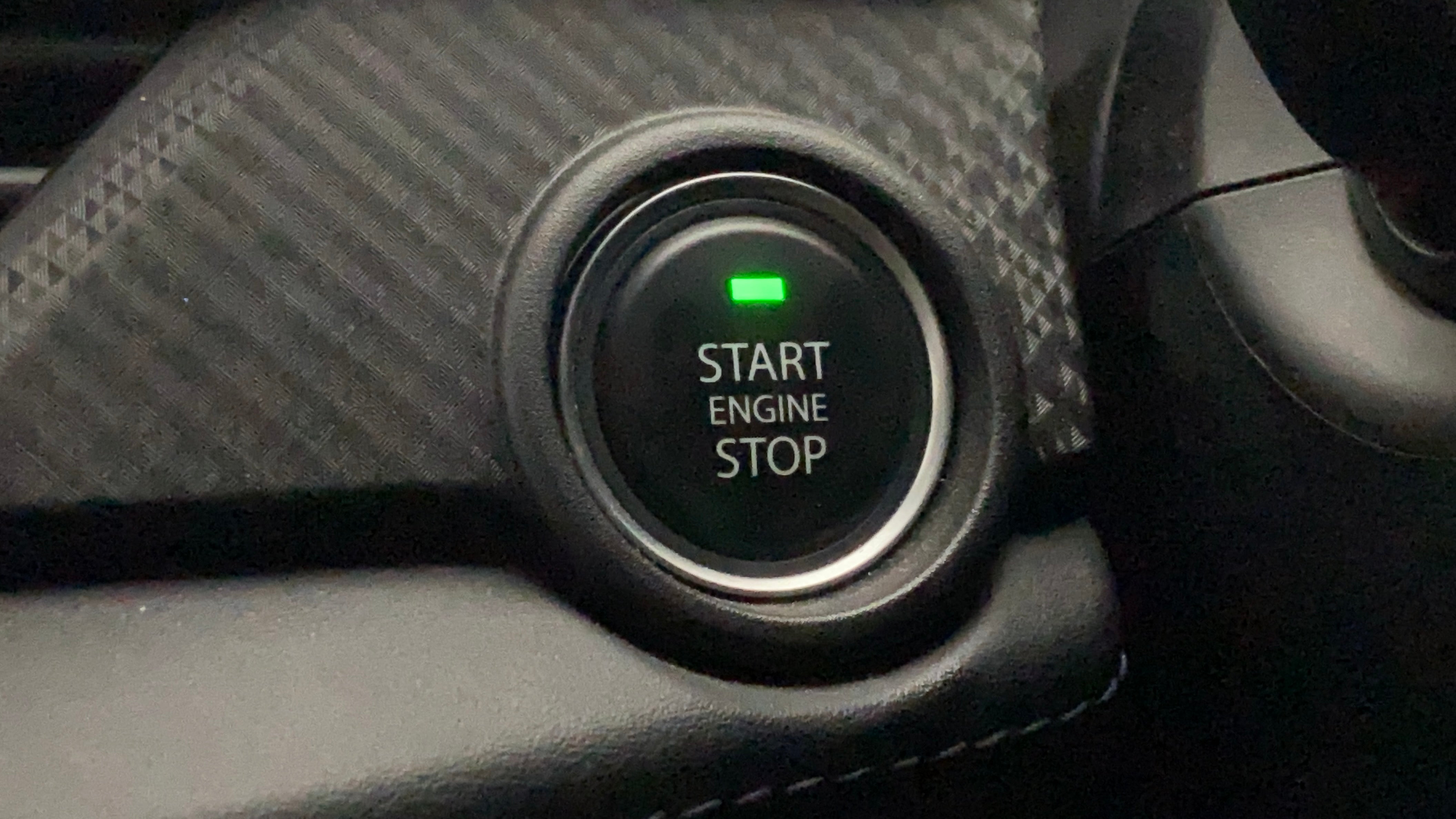 Engine start stop button of a Tata Nexon 2017-2023
