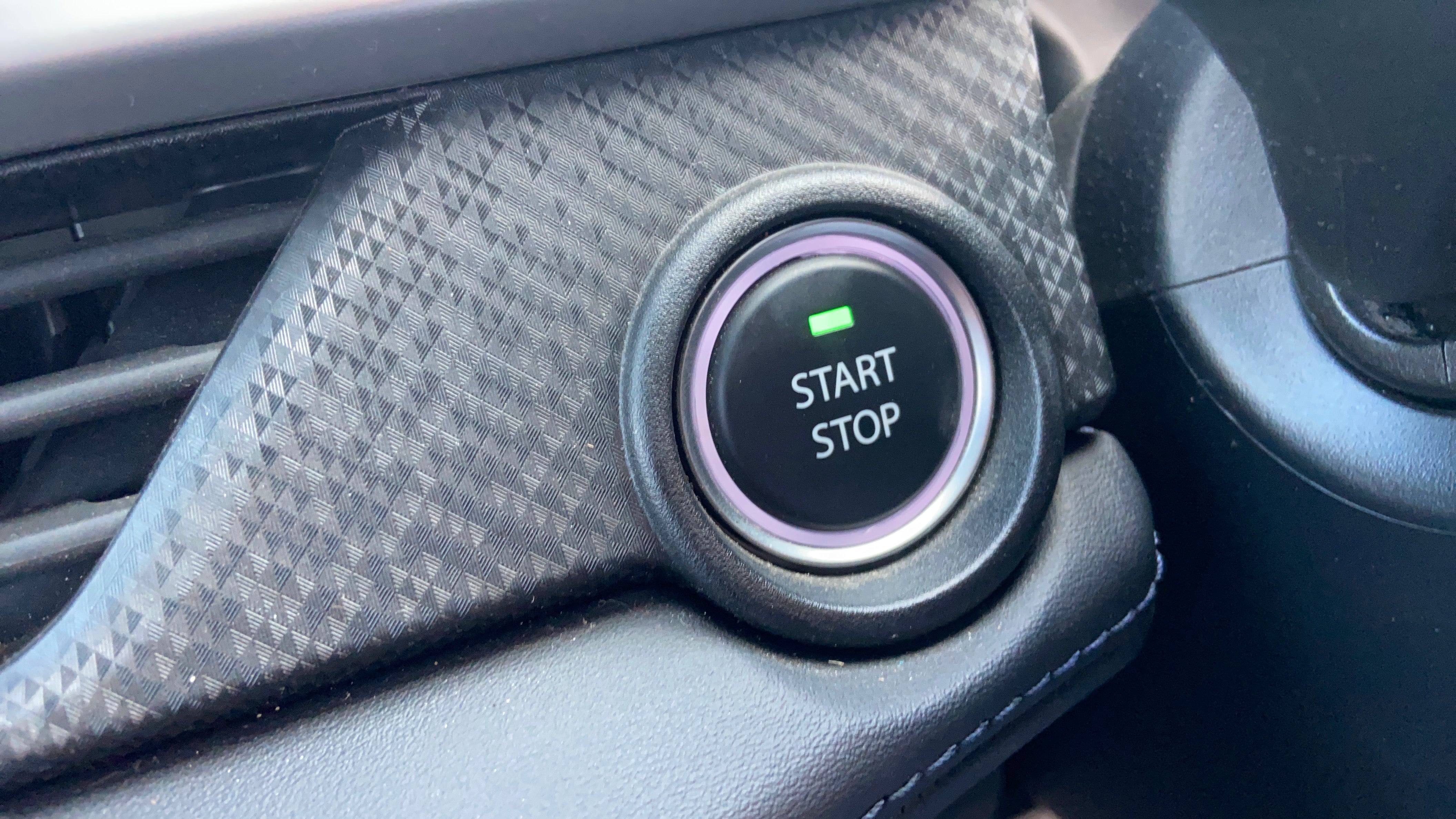 Start stop button of a Tata Nexon