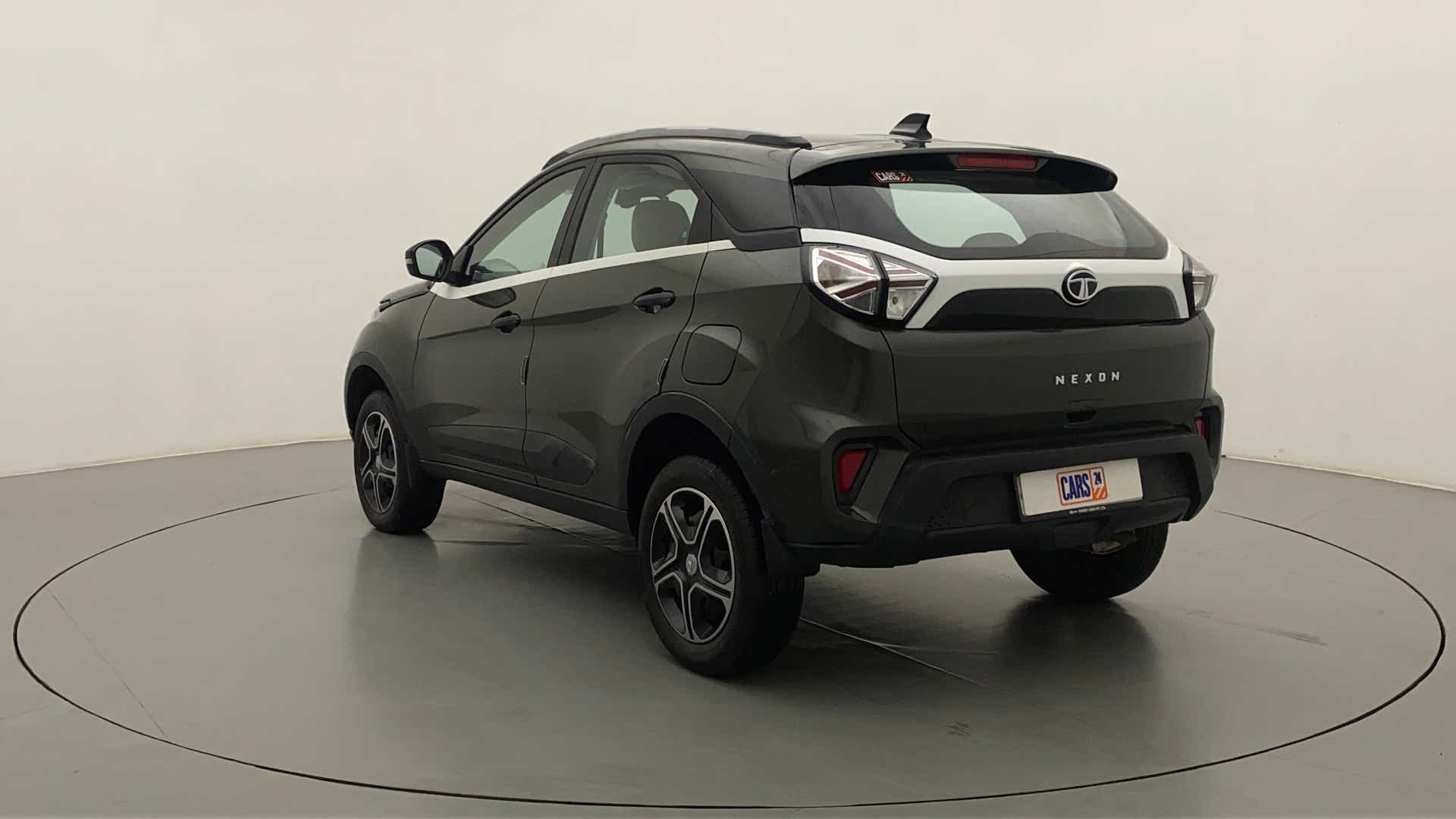 Rear three-quarter view of a Tata Nexon 2017-2023
