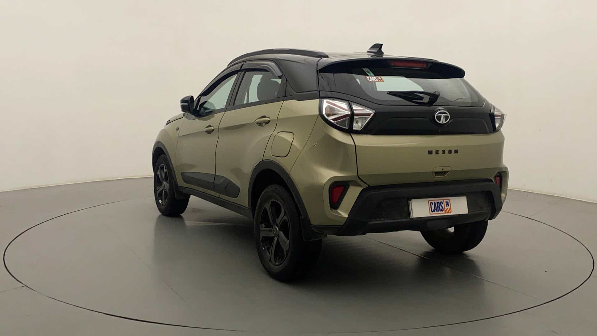 Rear three-quarter view of a Tata Nexon 2017-2023