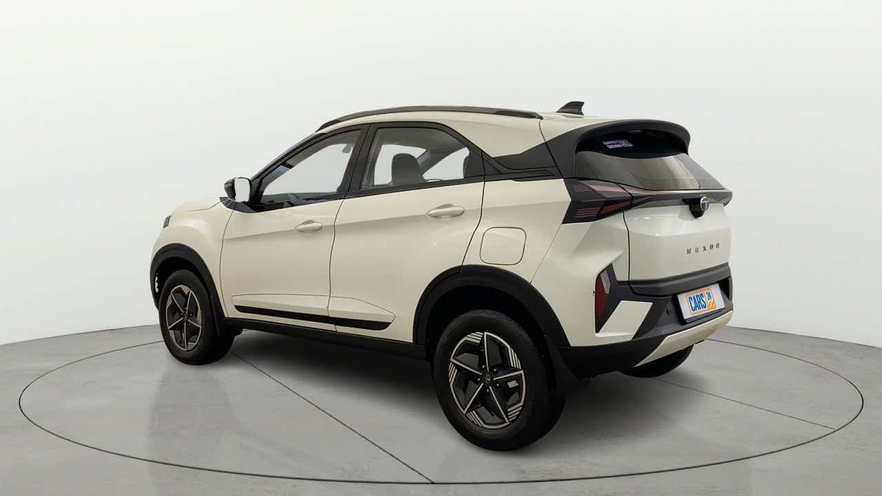 Rear three-quarter view of a Tata Nexon