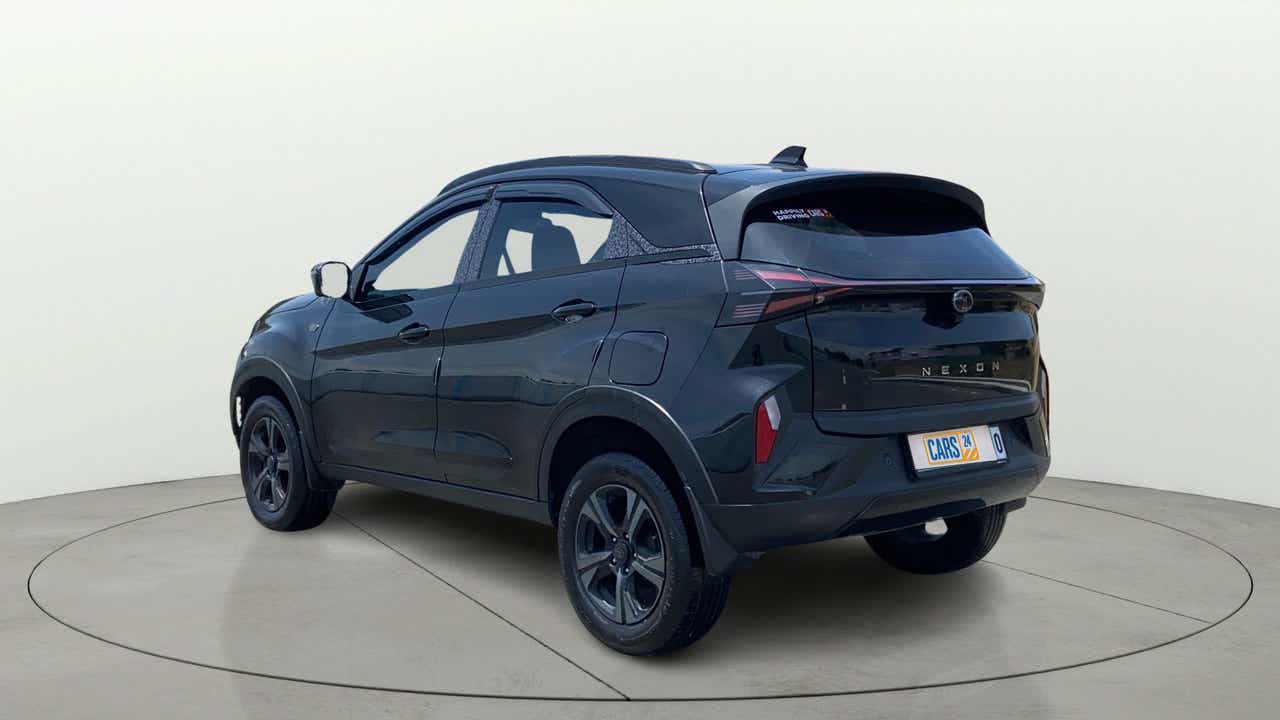 Rear three-quarter view of a Tata Nexon
