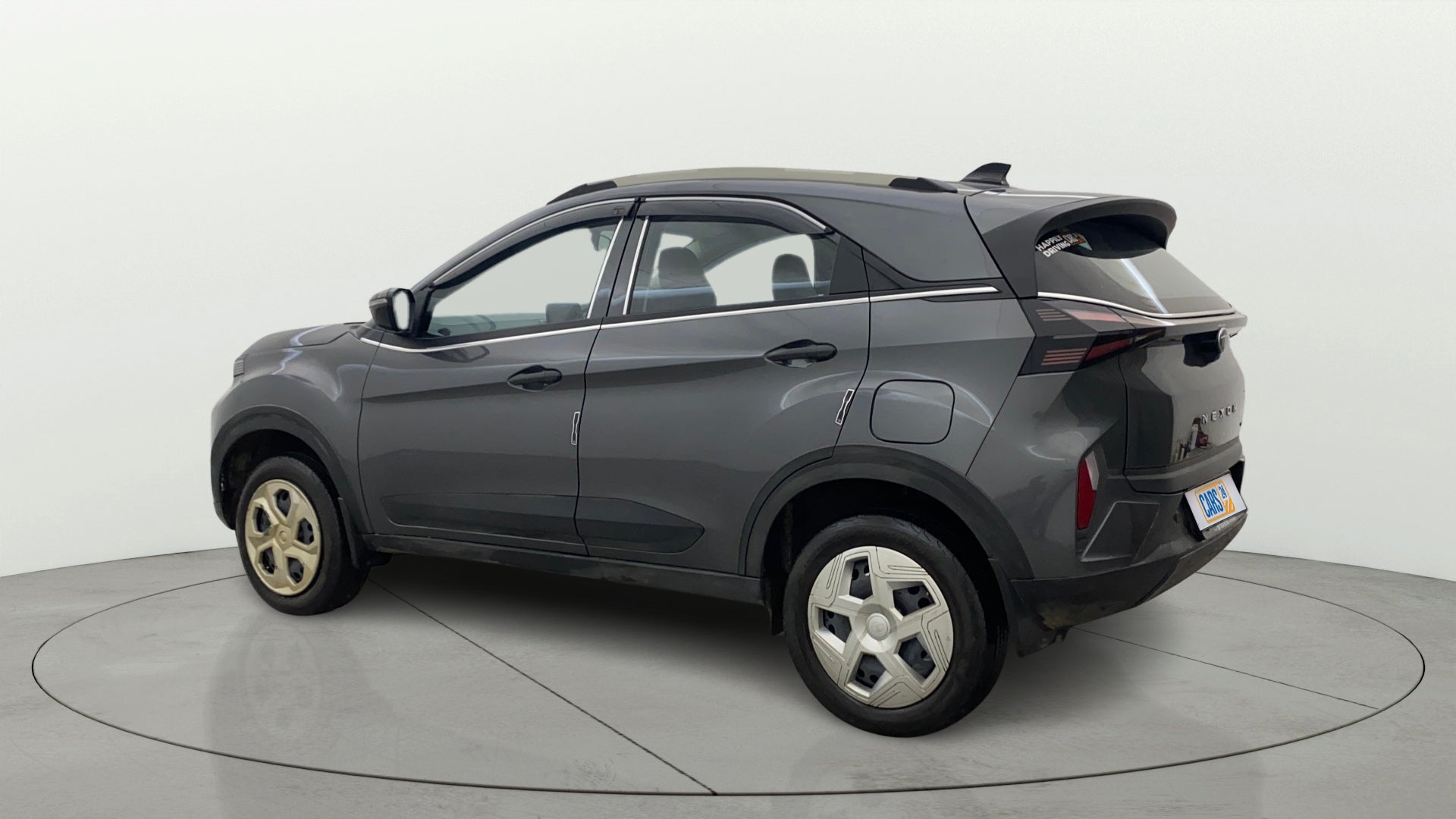 Rear three-quarter view of a Tata Nexon