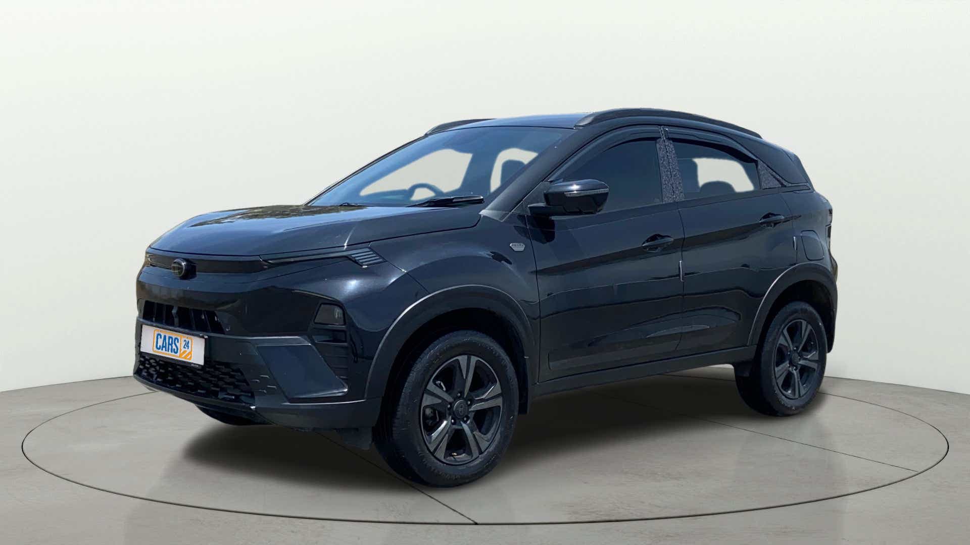 Front three-quarter view of a Tata Nexon
