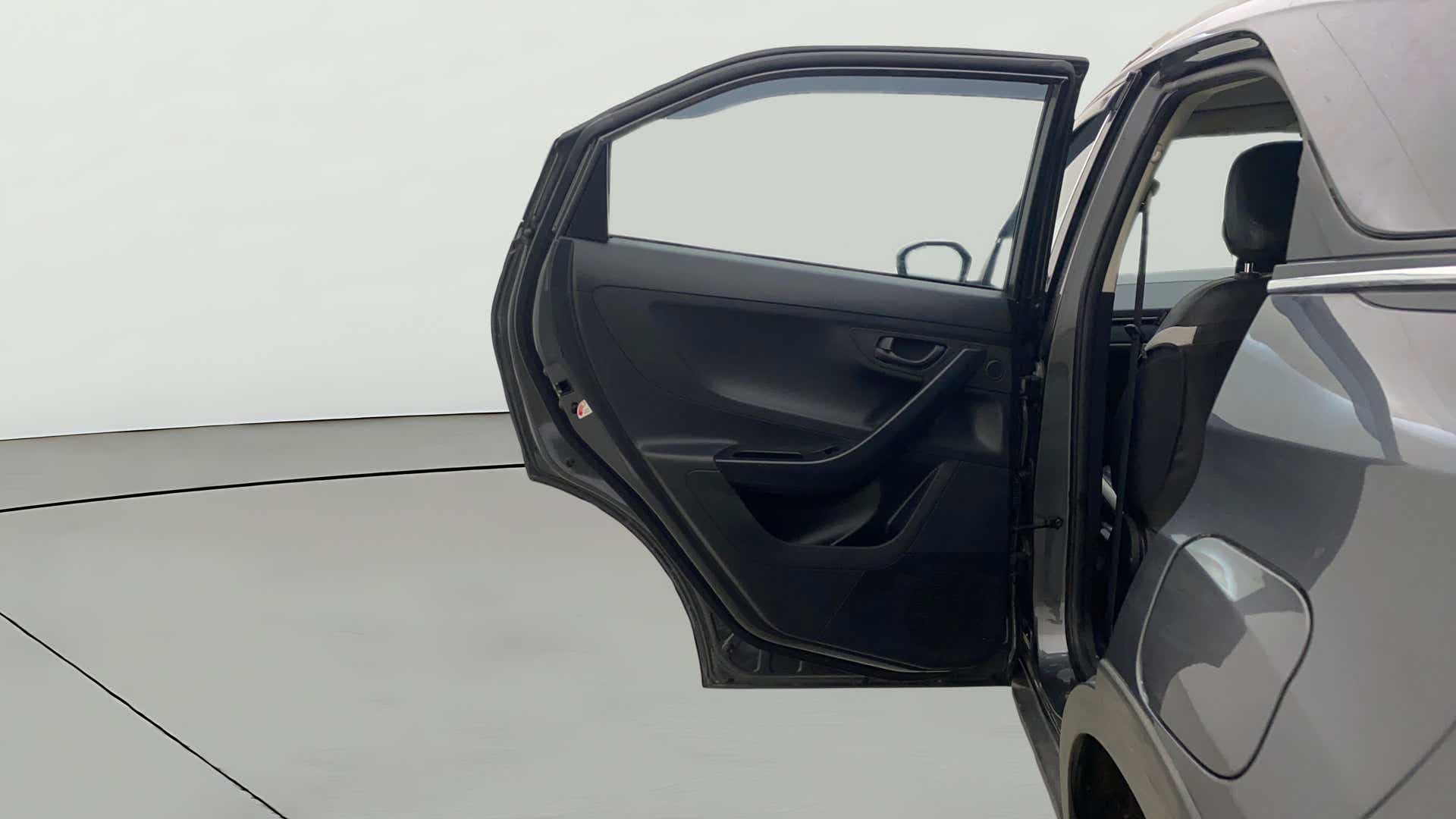 Rear door open view of a Tata Nexon