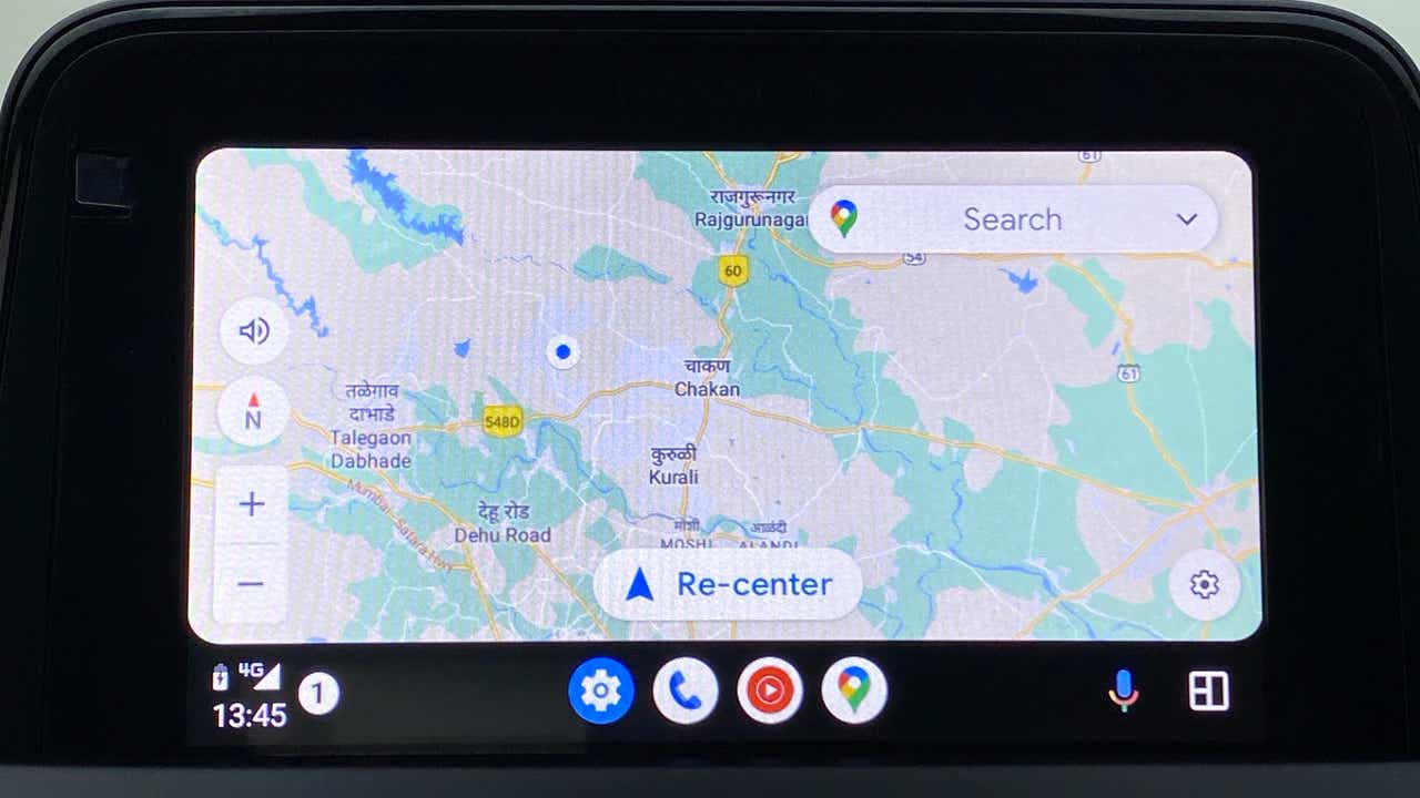Infotainment screen showing navigation map of a Tata Nexon 2017-2023