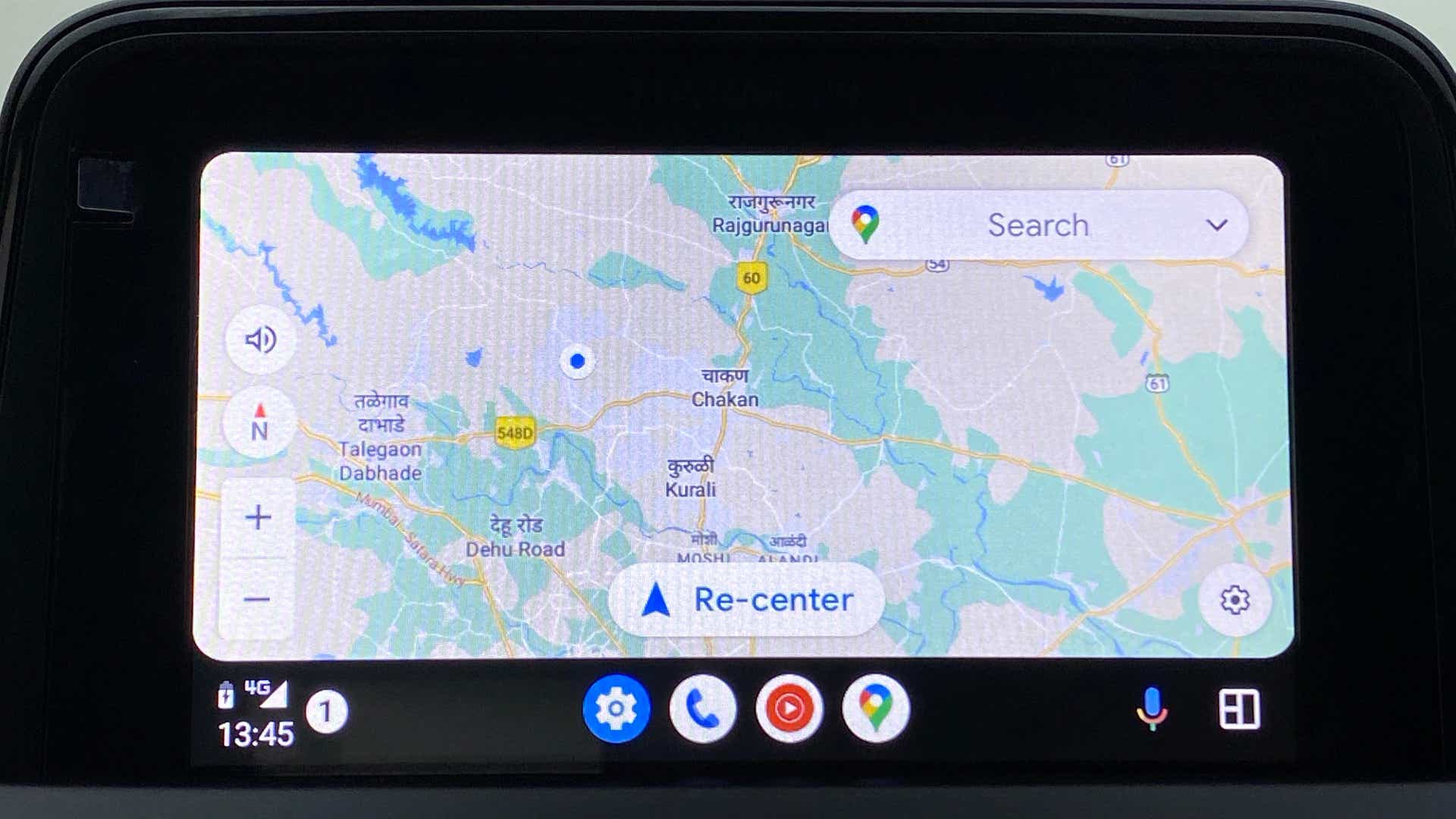 Infotainment screen showing navigation map of a Tata Nexon 2017-2023