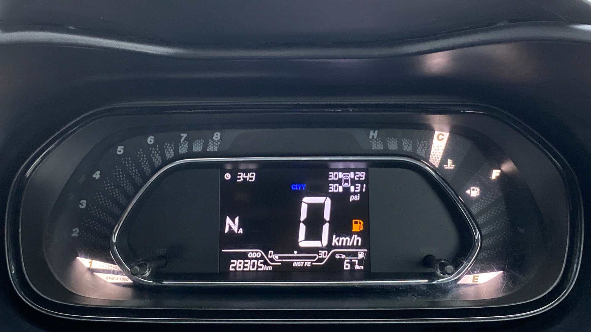 Instrument cluster of a Tata Nexon 2017-2023