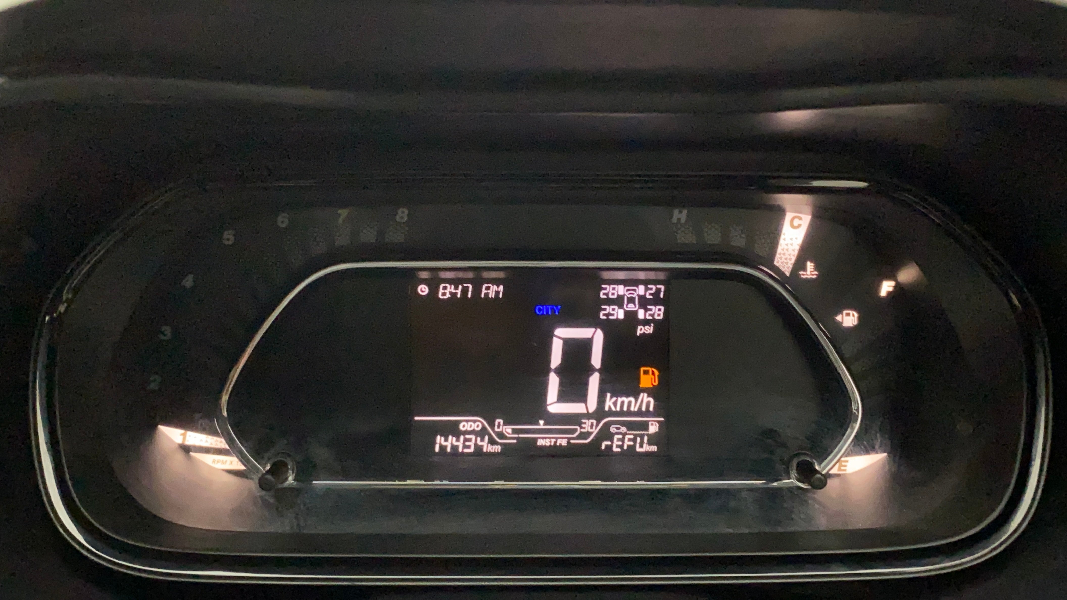 Instrument cluster of a Tata Nexon 2017-2023