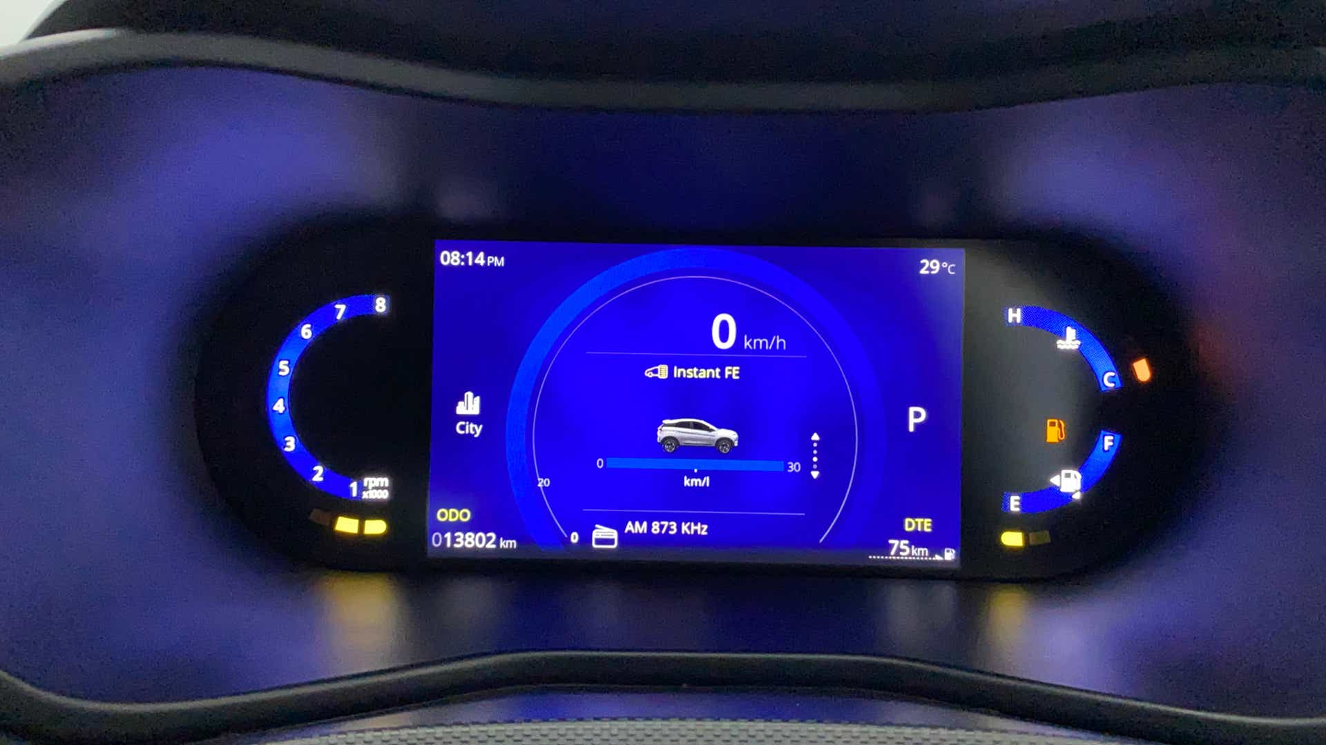 Instrument cluster of a Tata Nexon