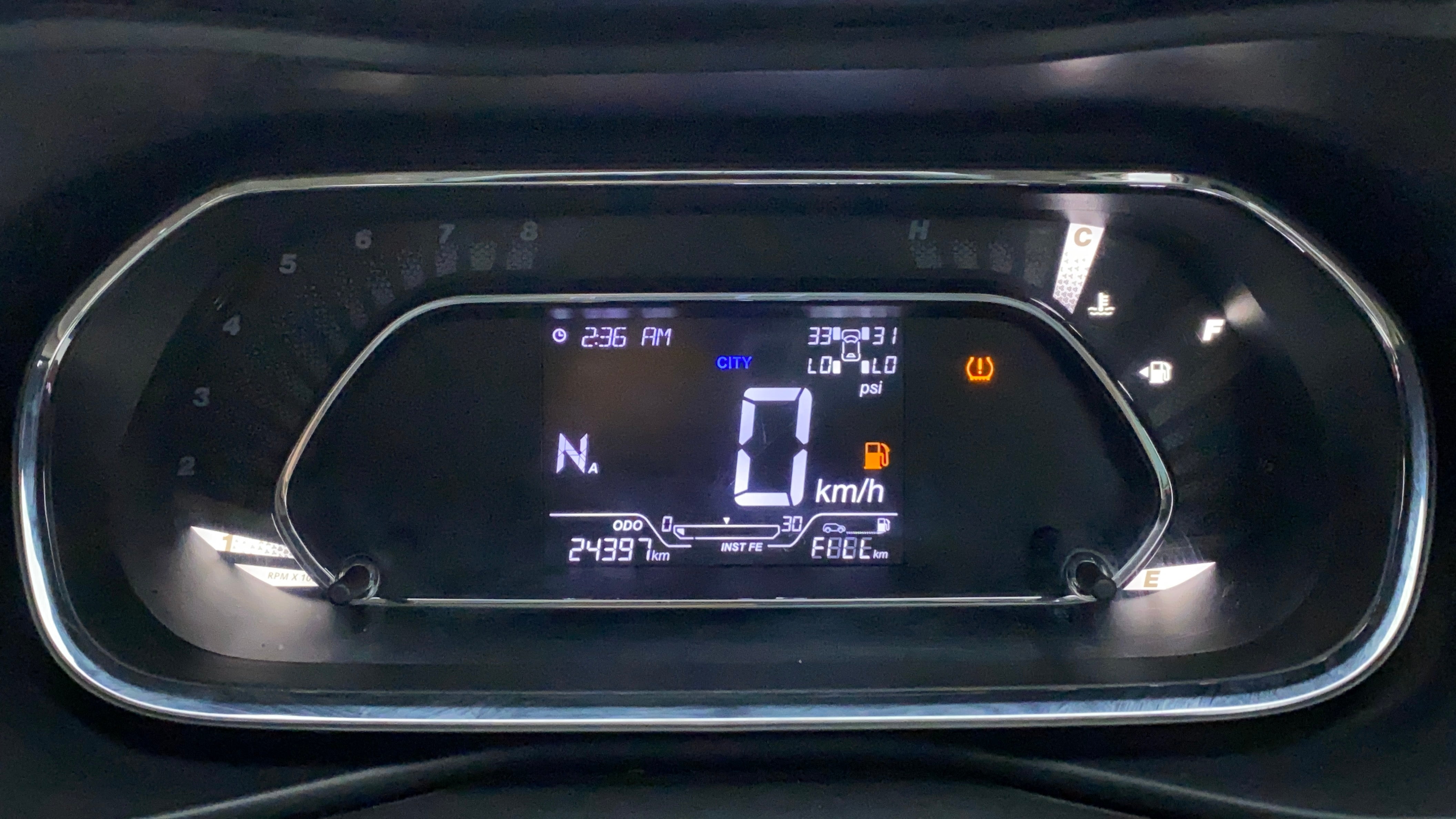 Instrument cluster of a Tata Nexon 2017-2023