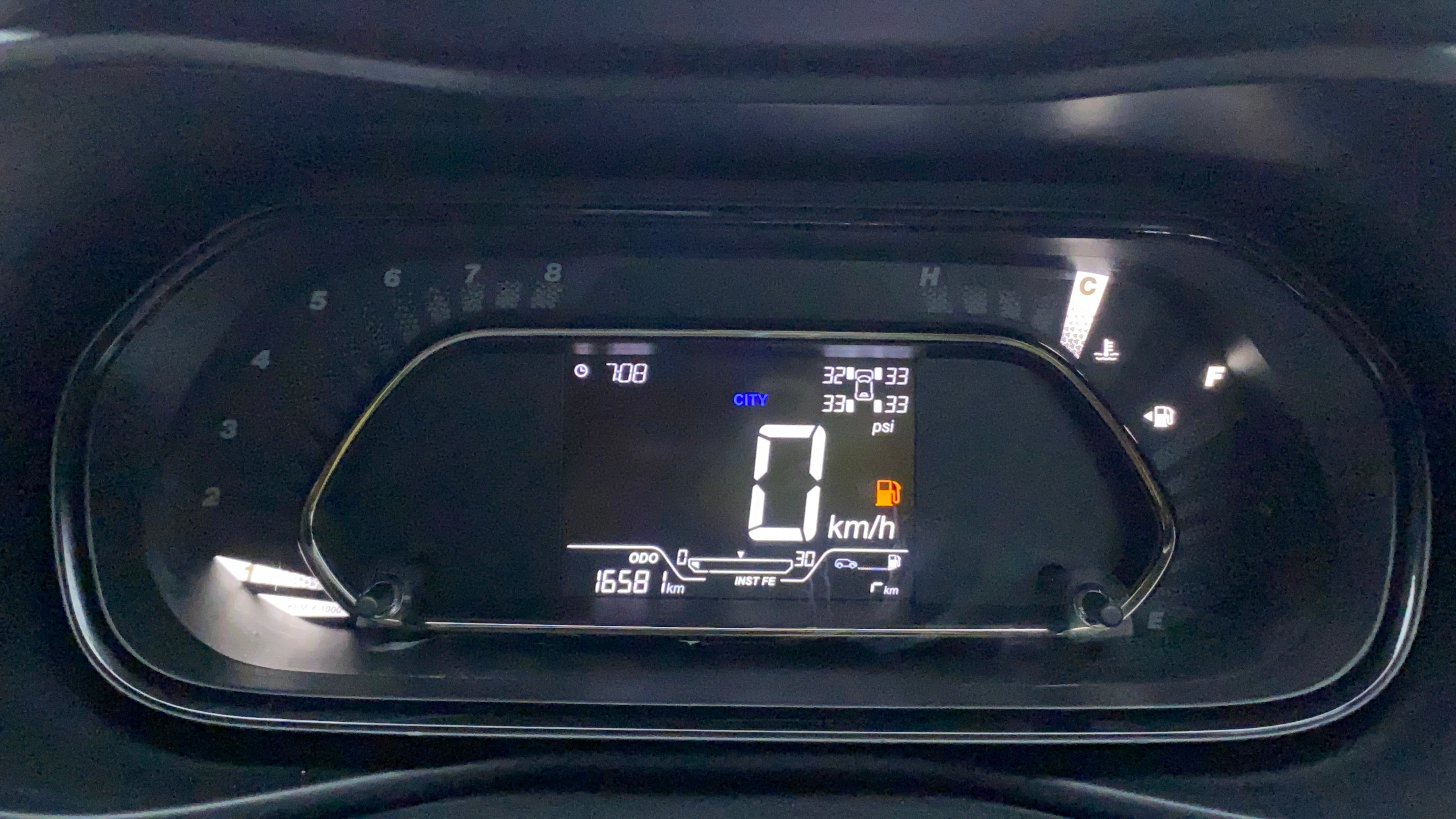 Instrument cluster of a Tata Nexon 2017-2023