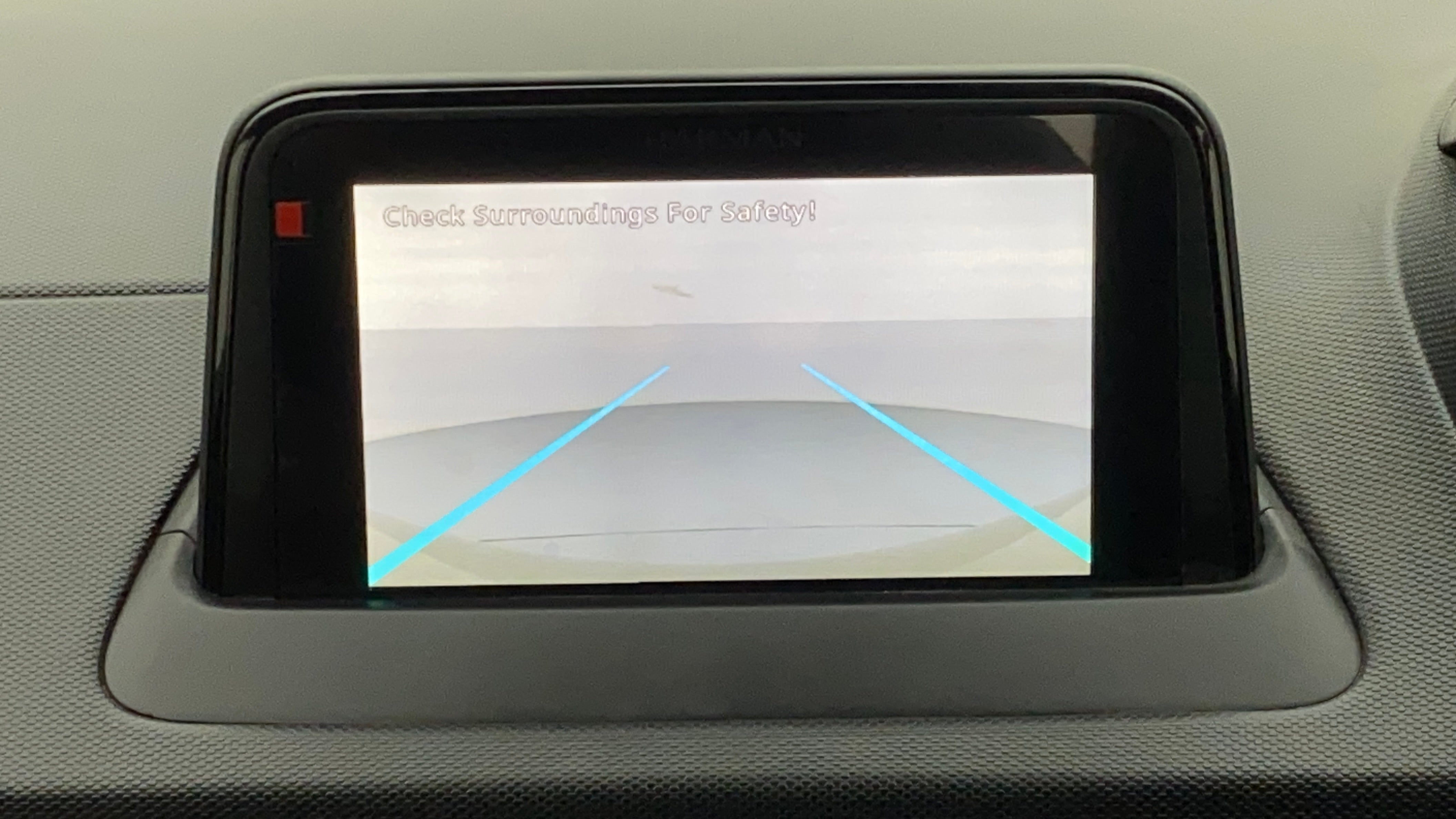 Reverse camera display on a Tata Nexon 2017-2023