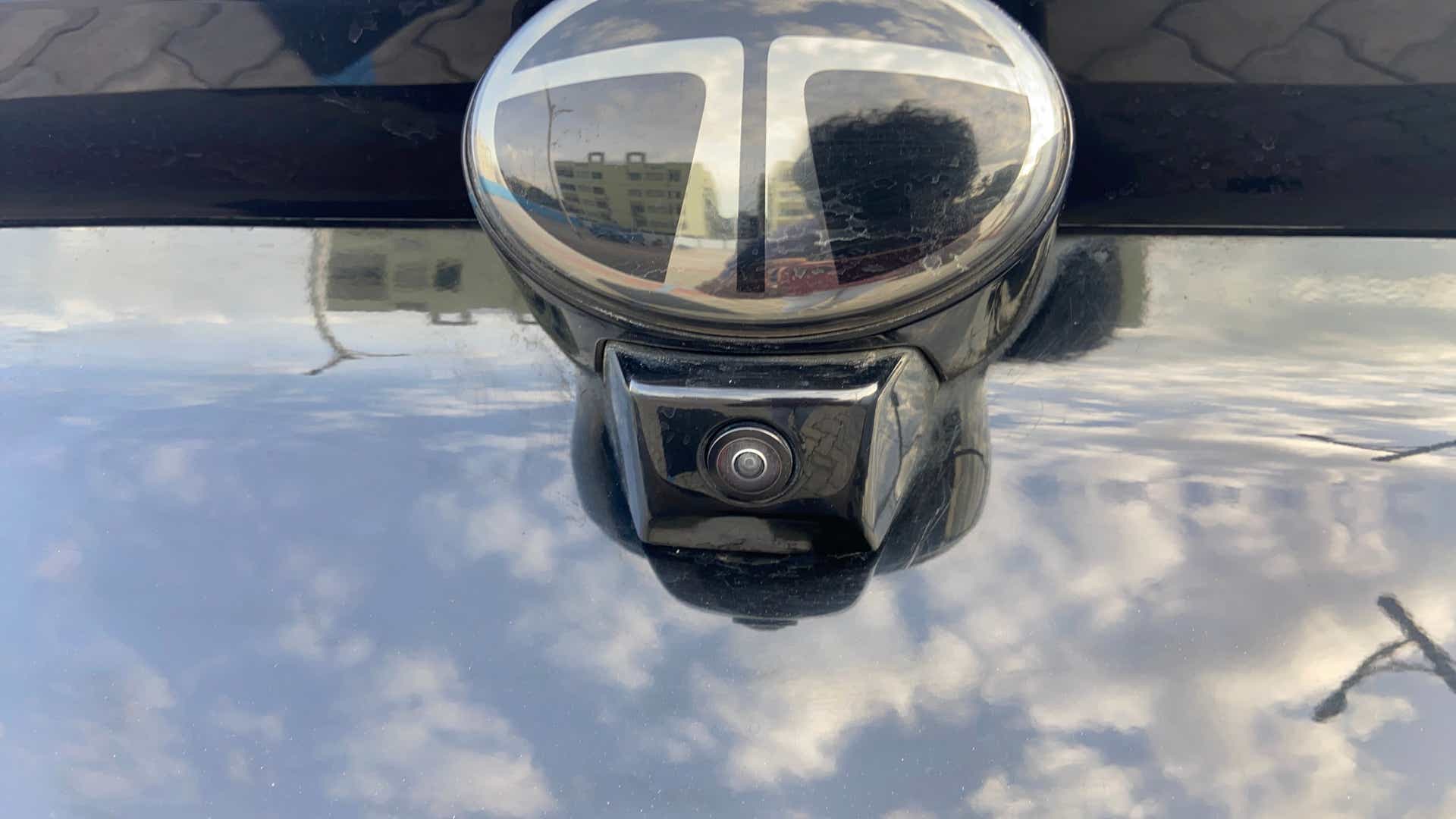 Rear camera close-up of a Tata Nexon