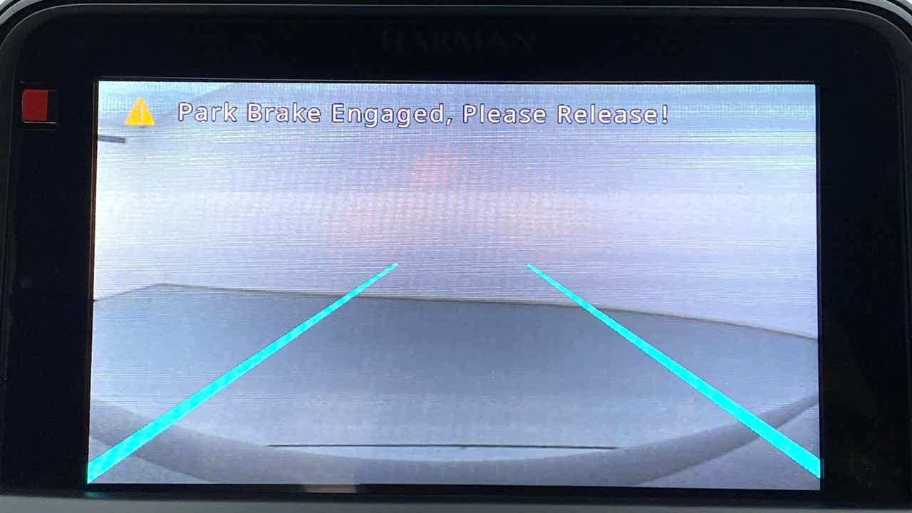 Reverse camera view of a Tata Nexon 2017-2023