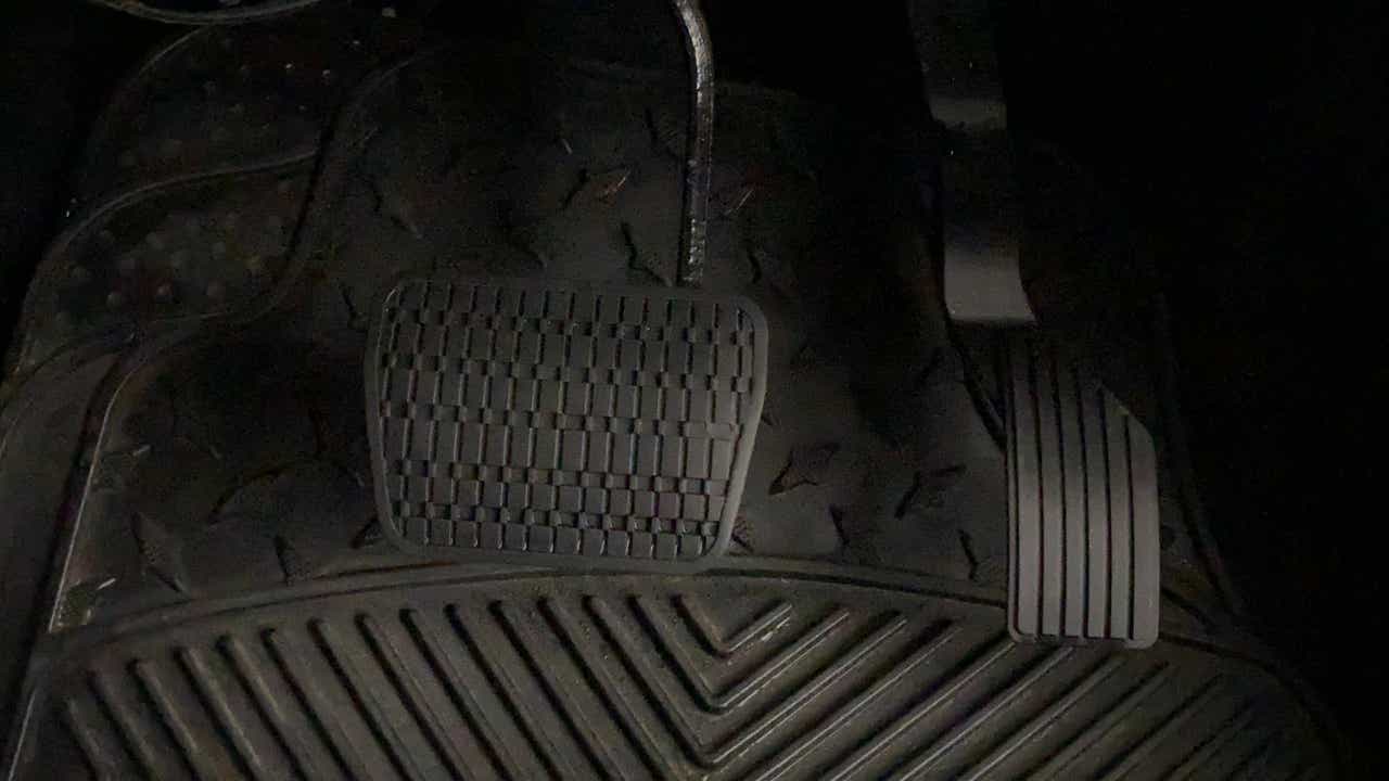 Footwell view of a Tata Nexon showing pedals