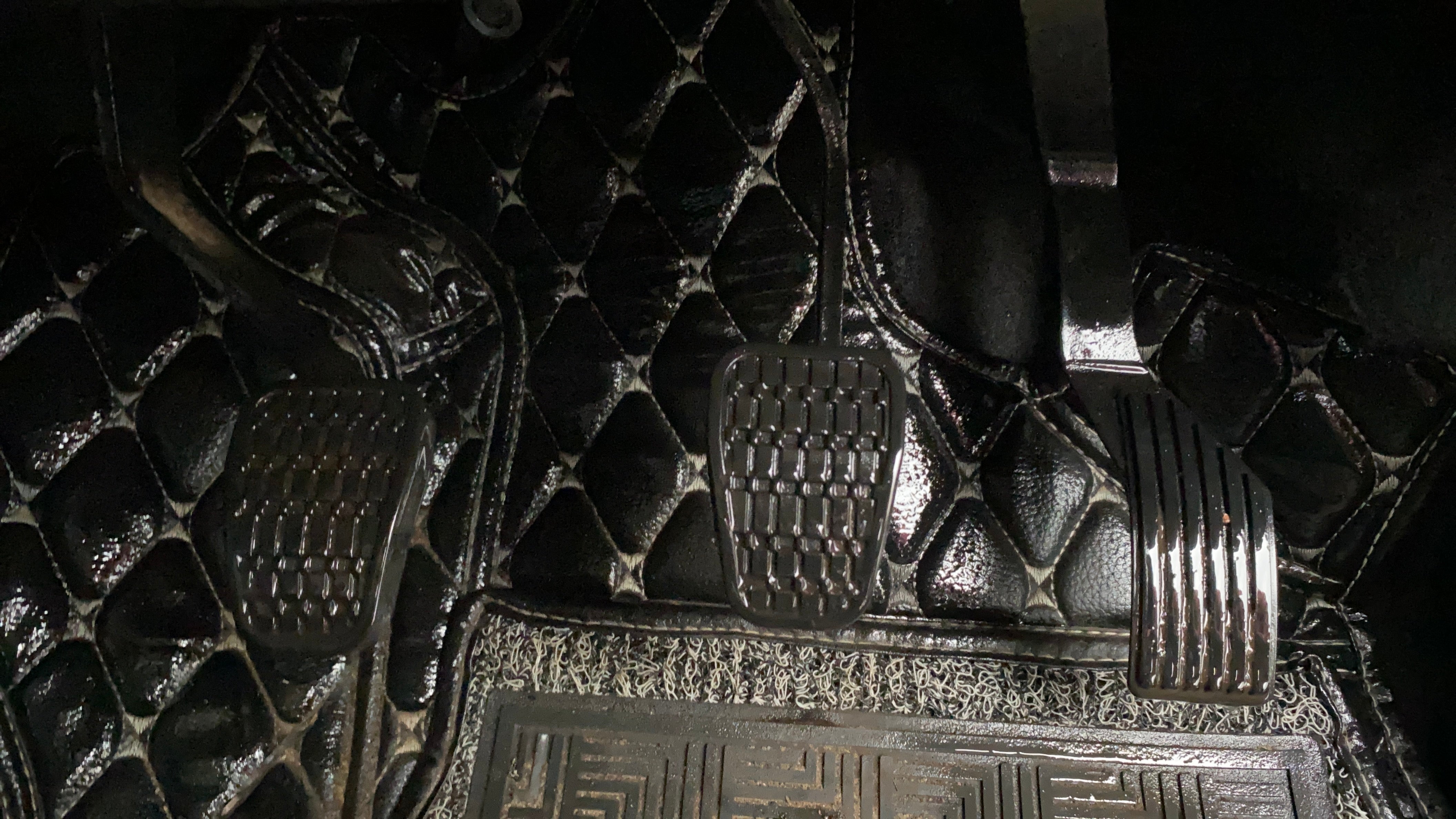 Foot pedals area of a Tata Nexon