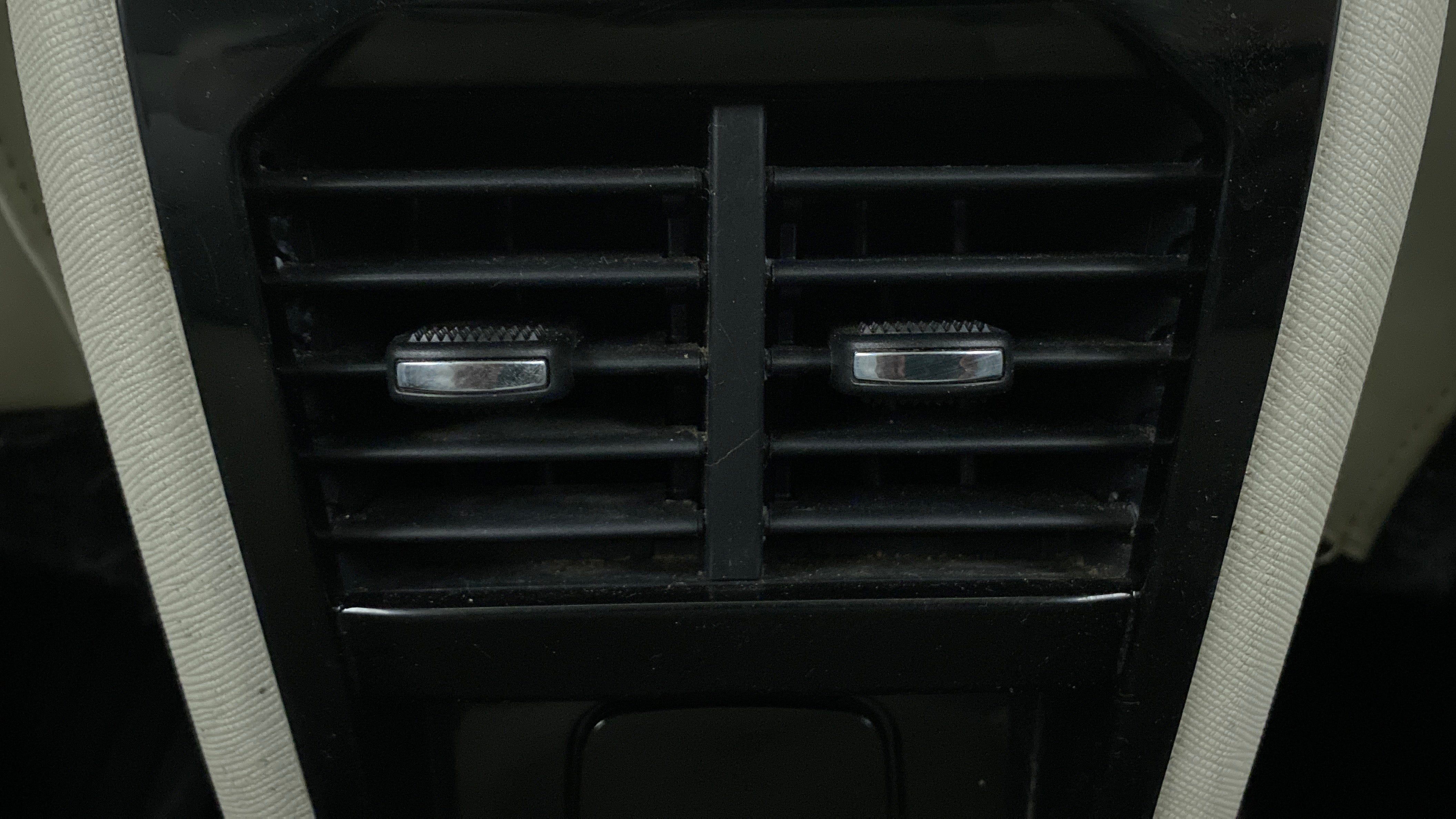 Close-up of air conditioning vents of a Tata Nexon 2017-2023