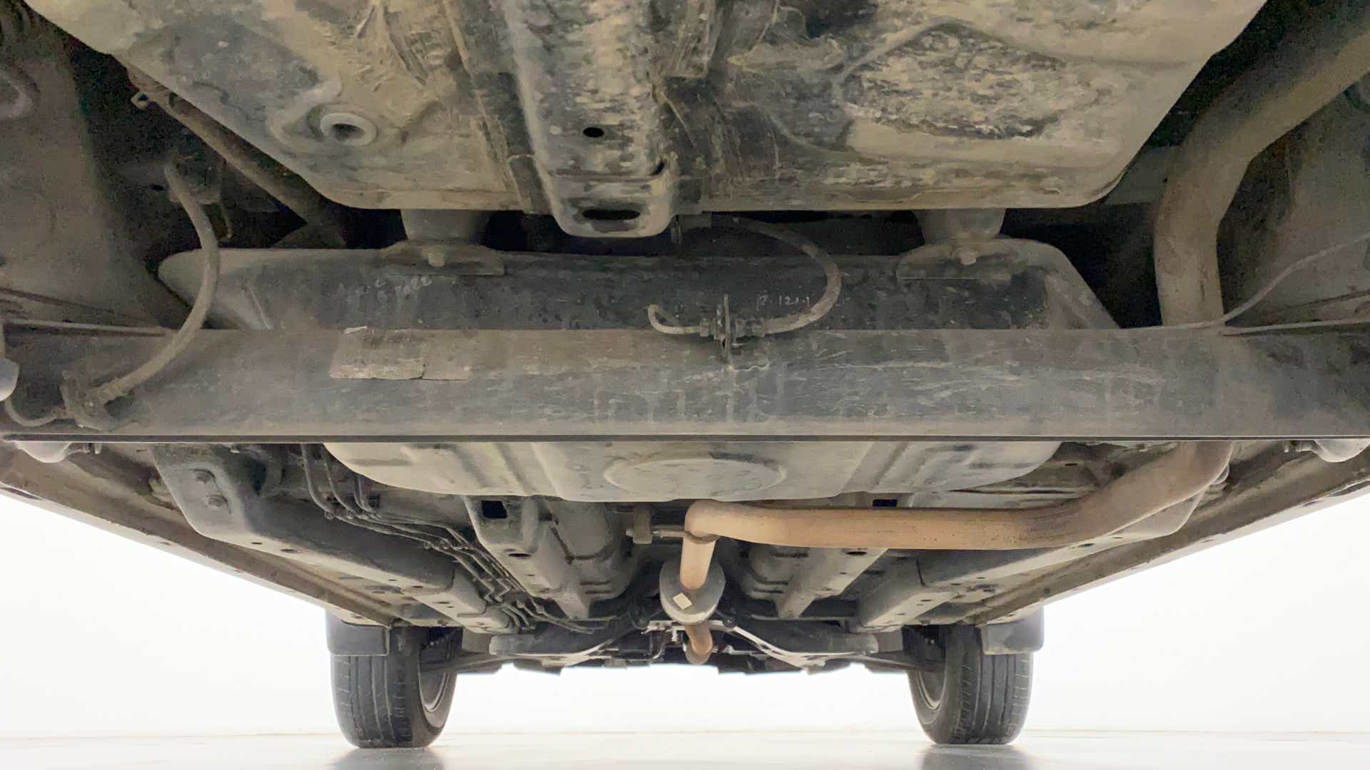 Undercarriage view of a Tata Nexon 2017-2023