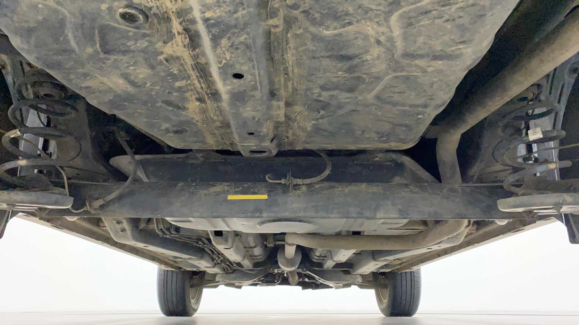 Undercarriage view of a Tata Nexon 2017-2023