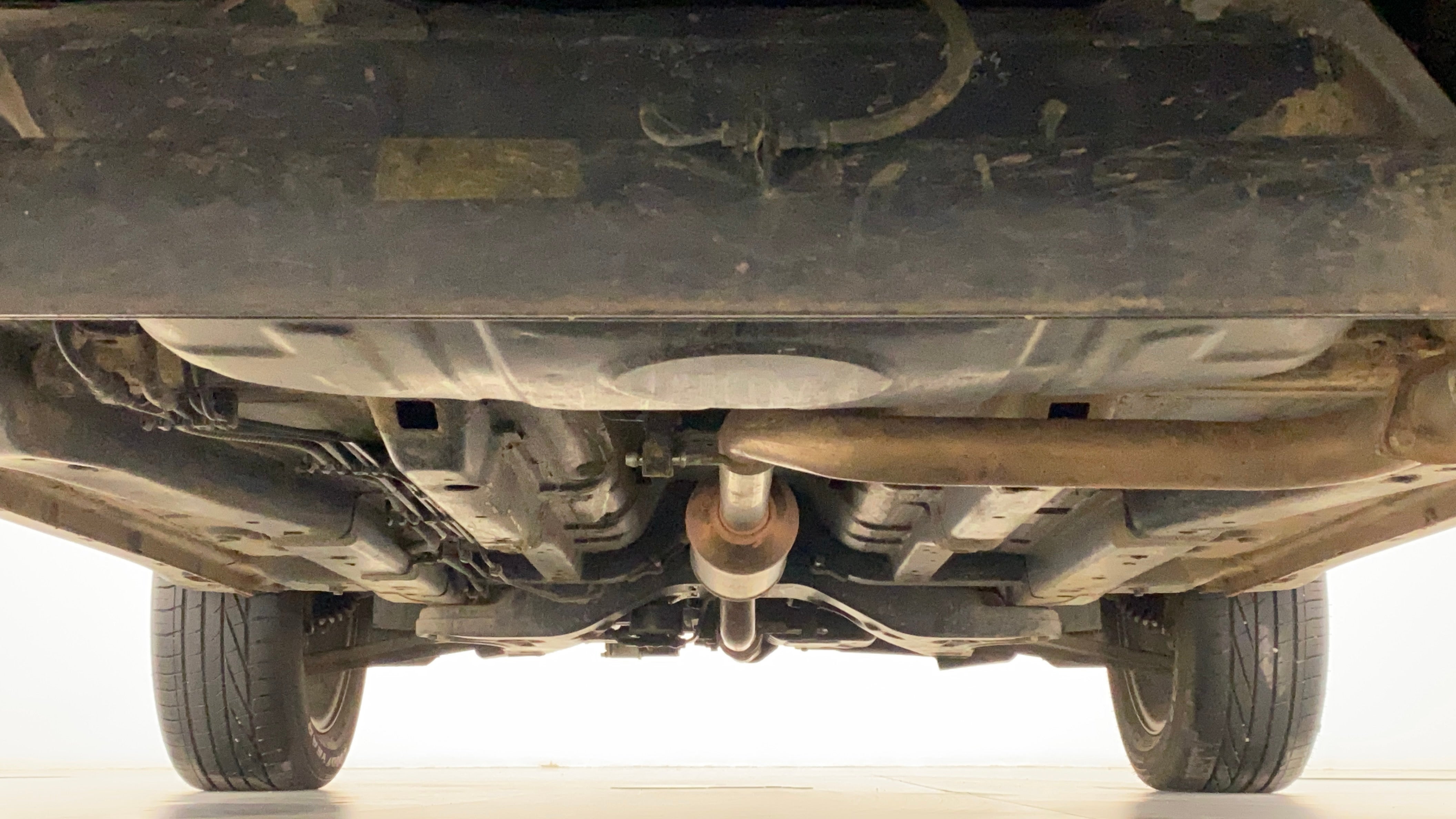 Underside view of a Tata Nexon 2017-2023