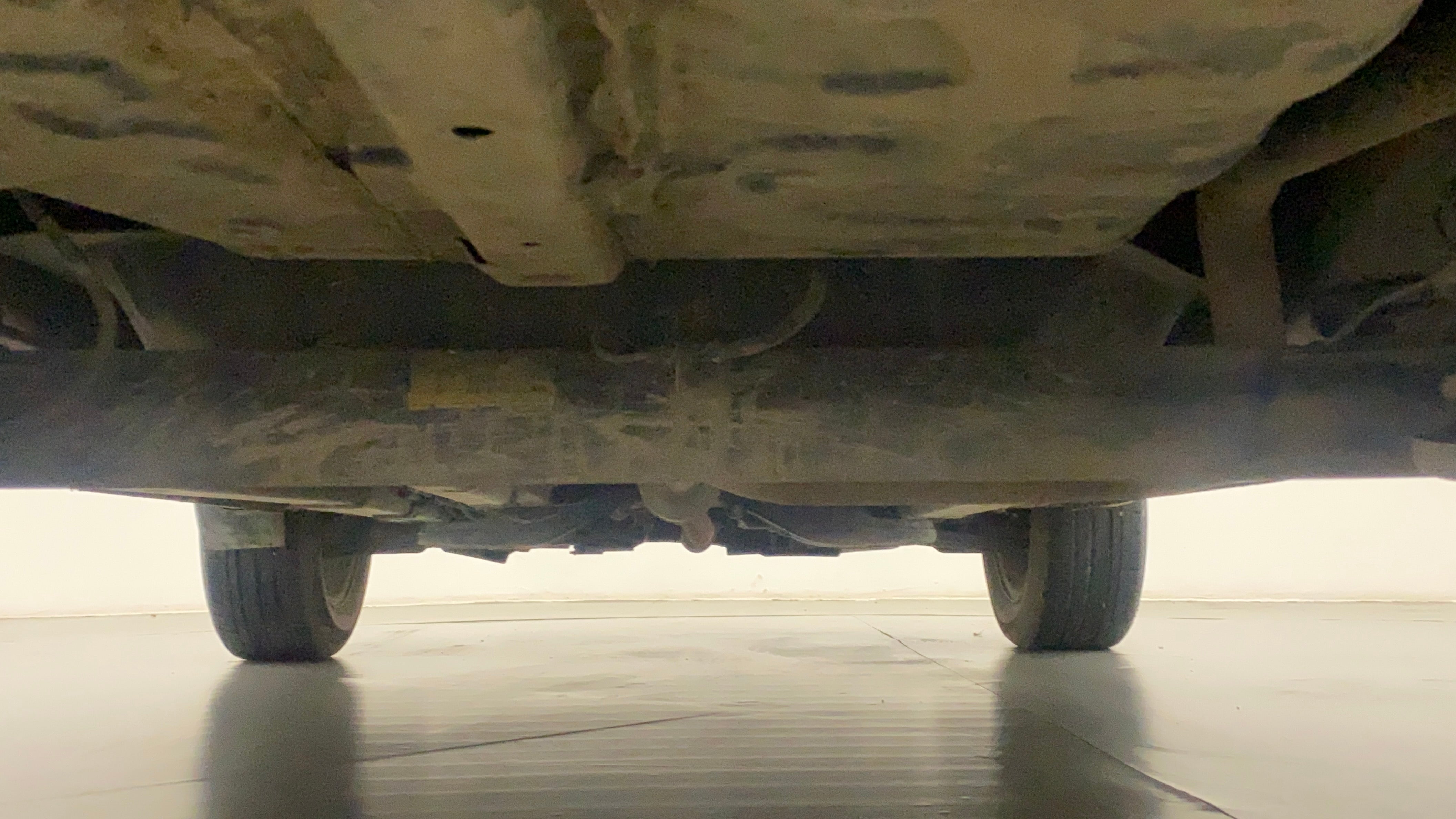 Undercarriage view of a Tata Nexon 2017-2023