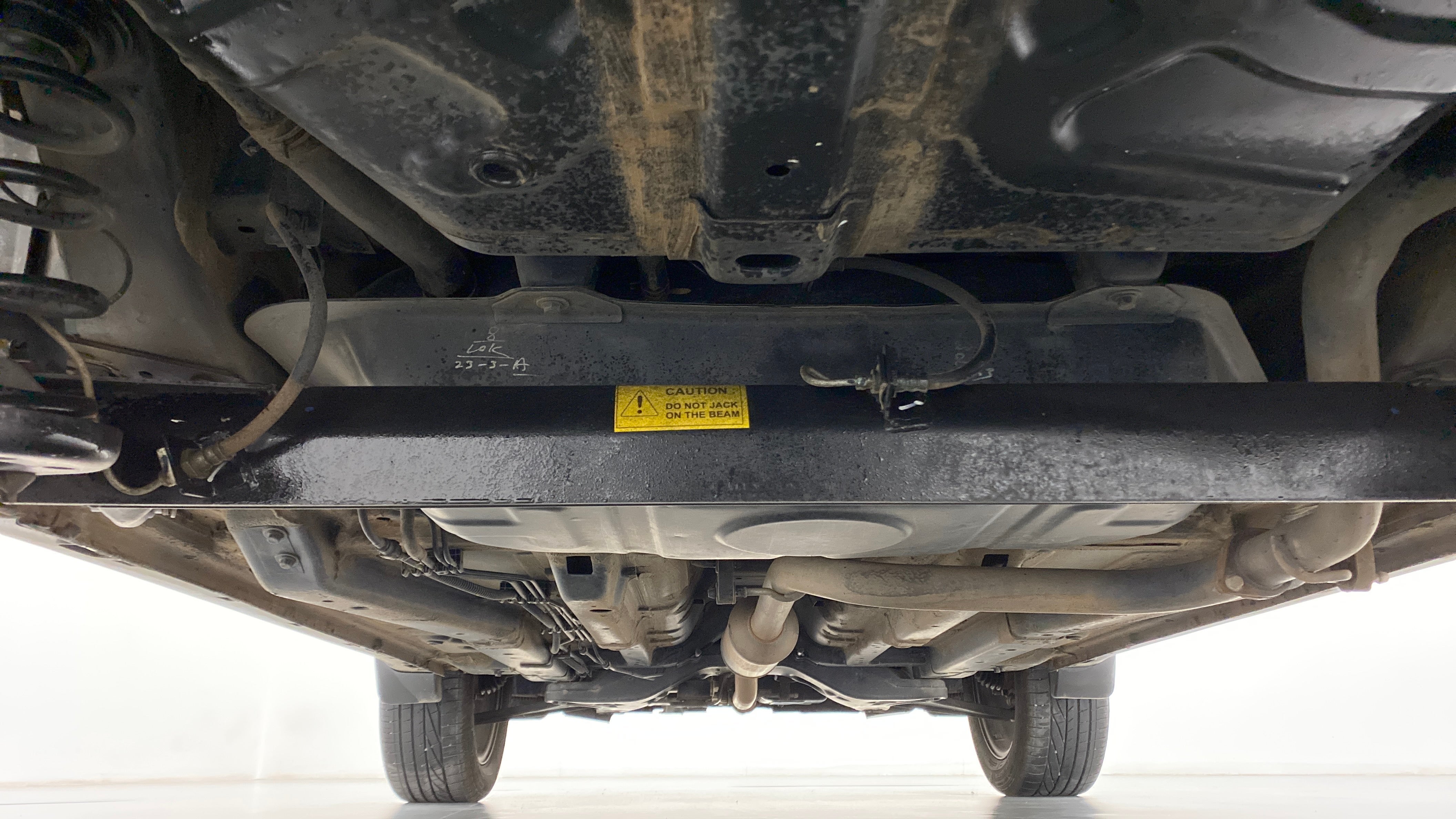 Undercarriage view of a Tata Nexon 2017-2023