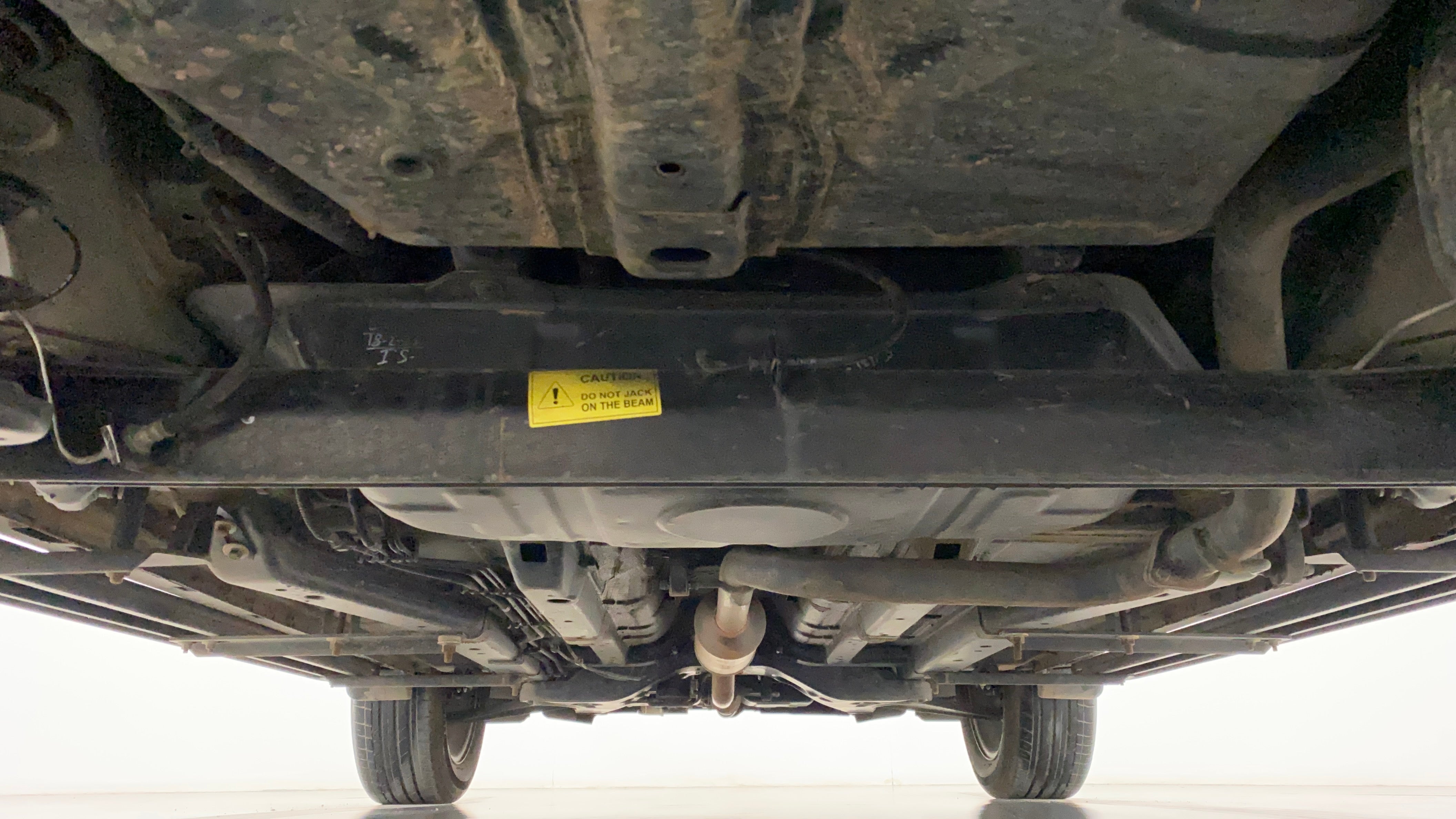 Undercarriage view of a Tata Nexon 2017-2023