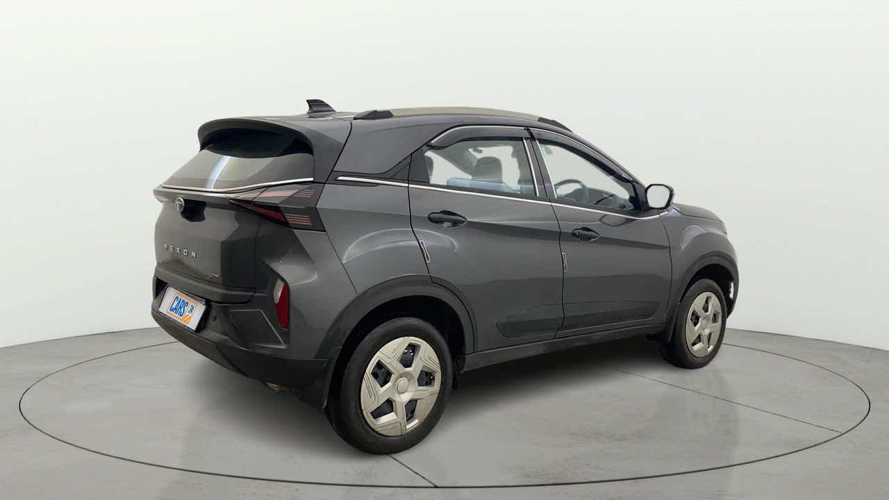 Rear three-quarter view of a Tata Nexon
