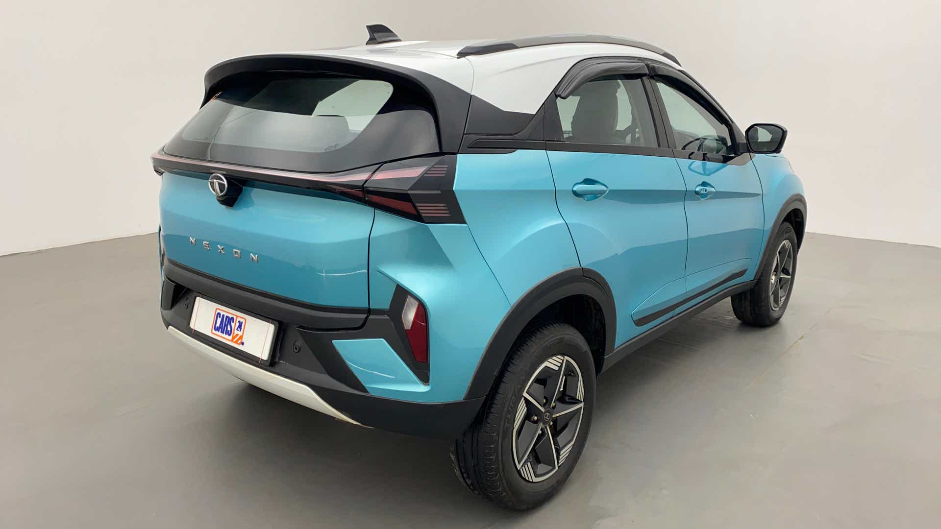 Rear three-quarter view of a Tata Nexon 2017-2023