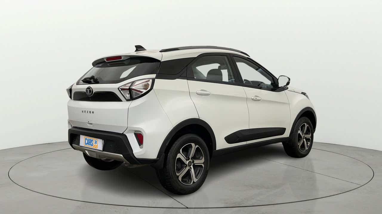 Rear three-quarter of a Tata Nexon 2017-2023