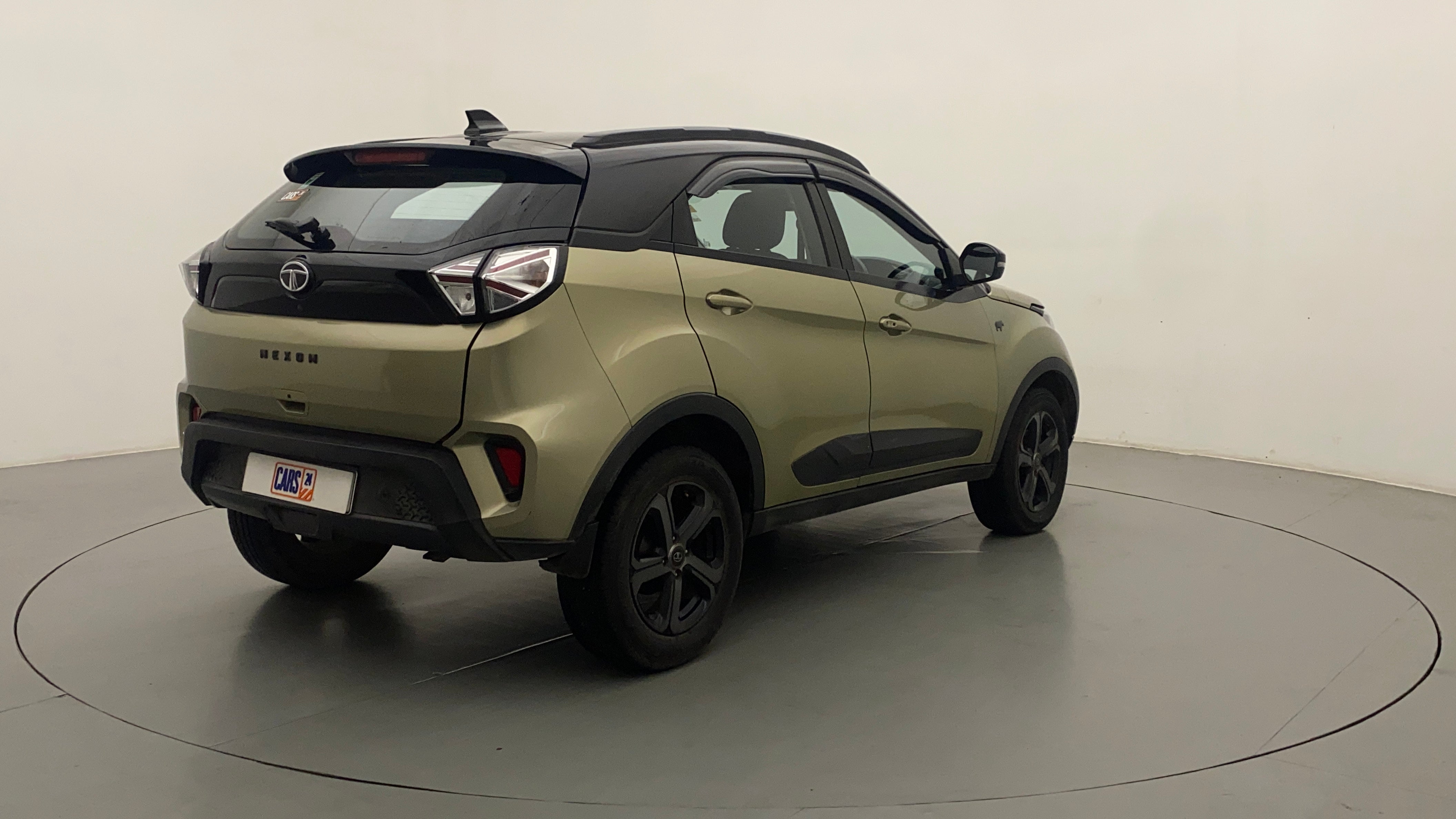 Rear three-quarter view of a Tata Nexon 2017-2023