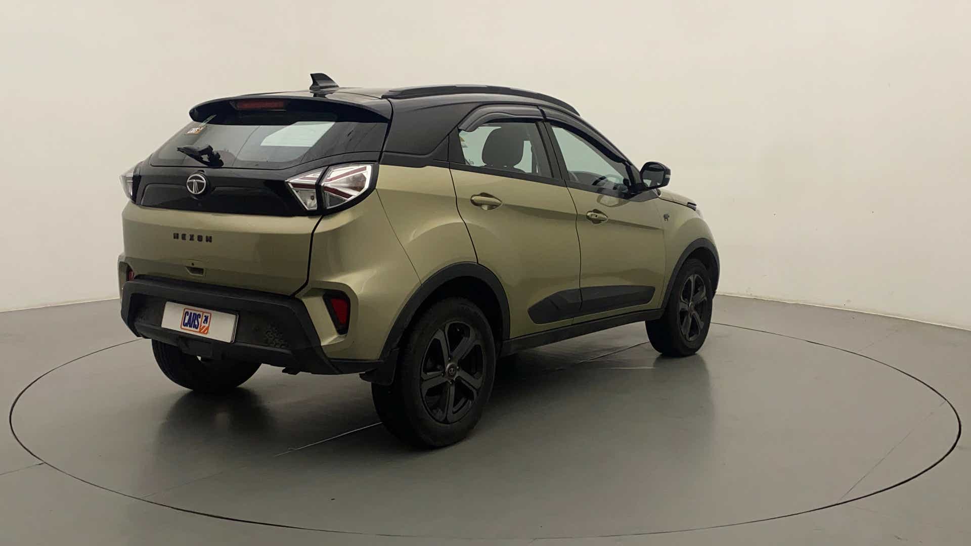 Rear three-quarter view of a Tata Nexon 2017-2023
