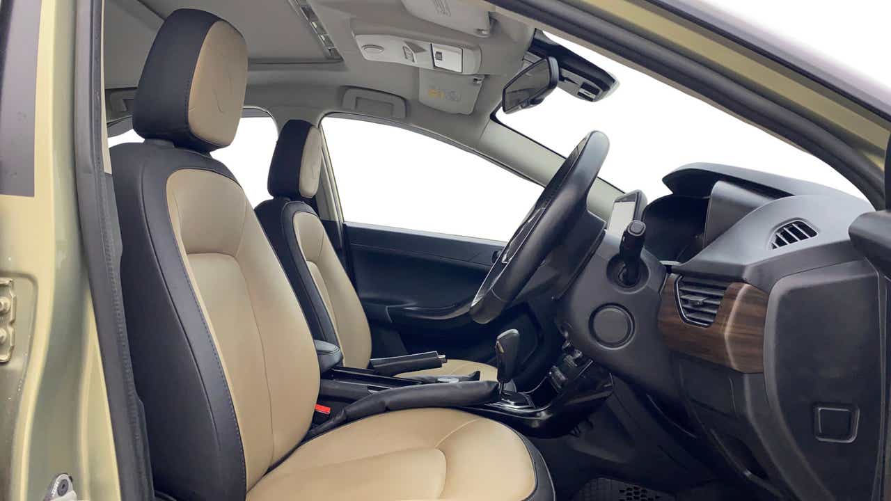Interior dashboard and front seats of a Tata Nexon 2017-2023