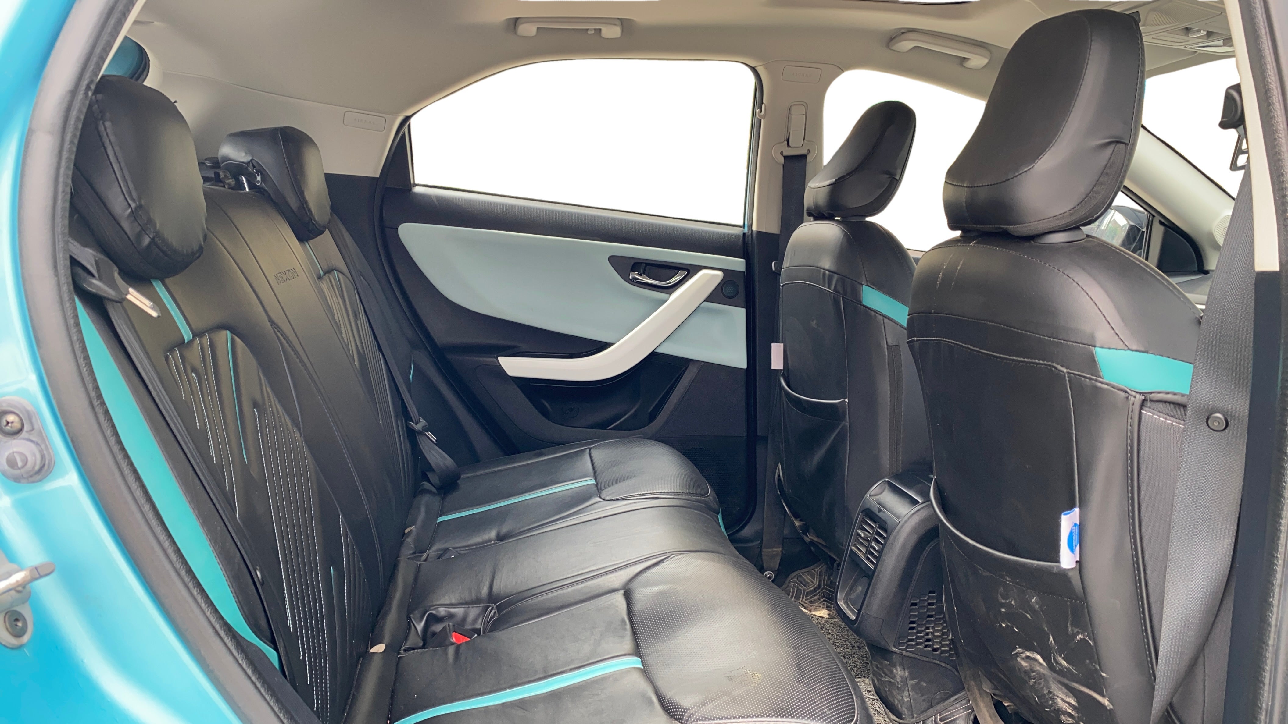 Rear seat interior view of a Tata Nexon