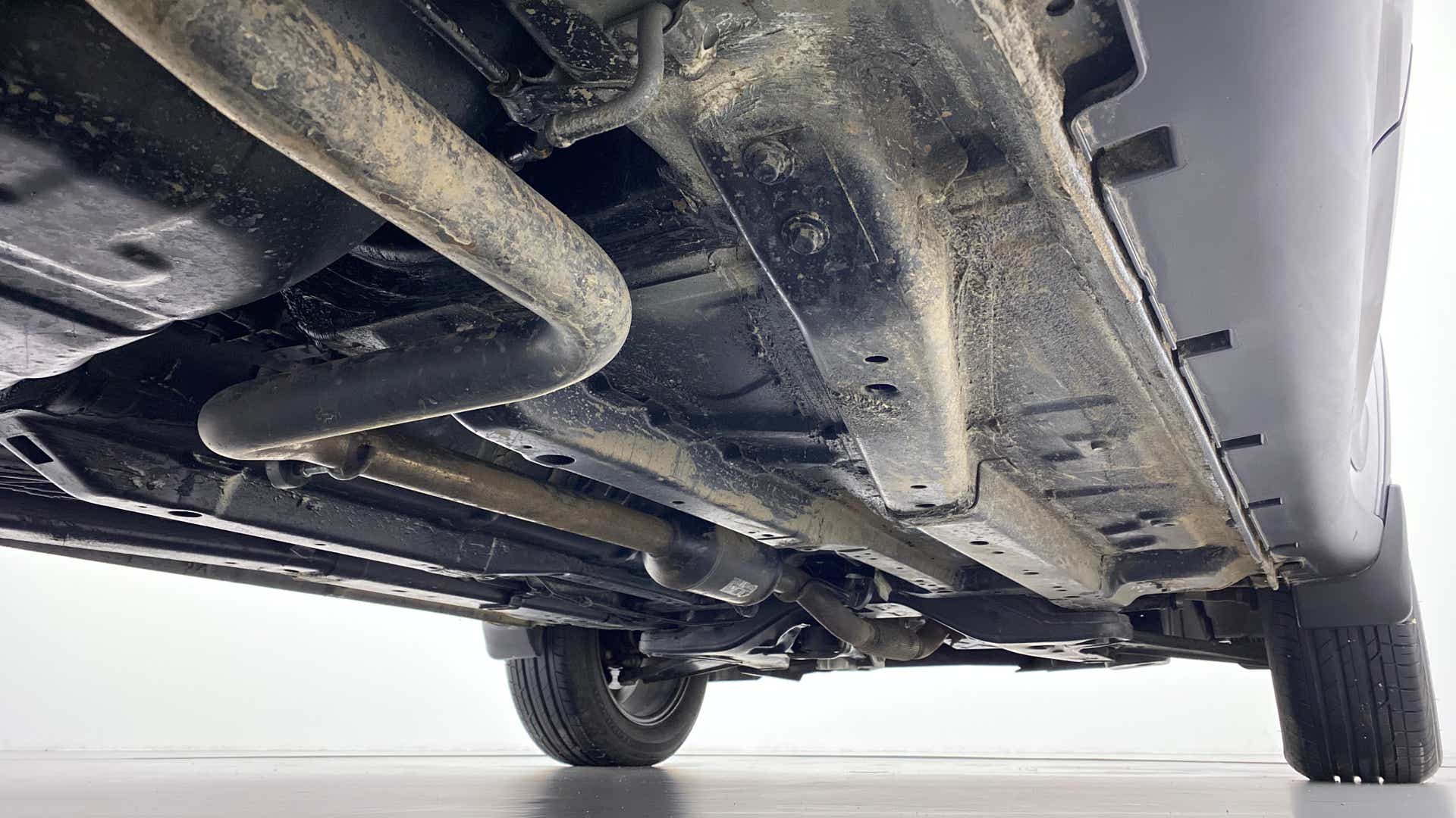Underside view of a Tata Nexon 2017-2023