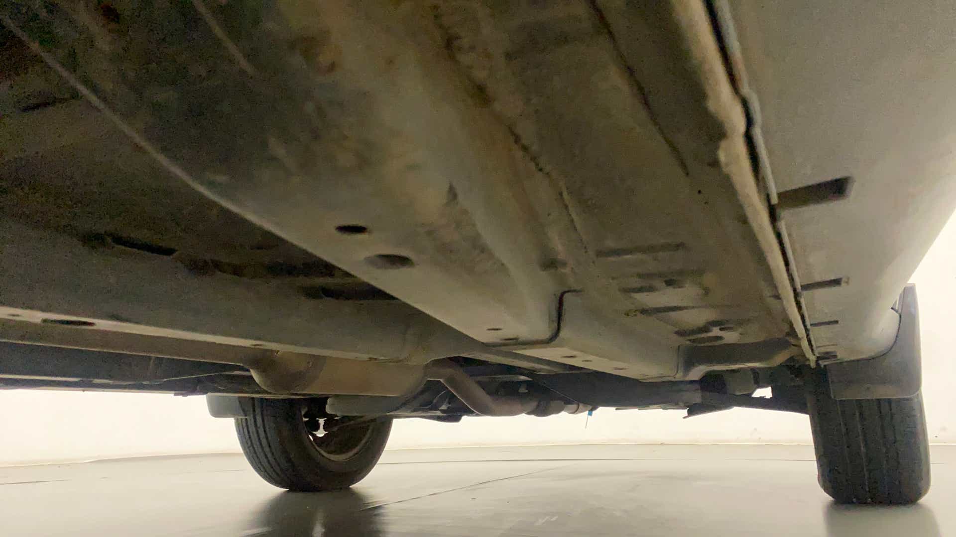 Undercarriage view of a Tata Nexon 2017-2023