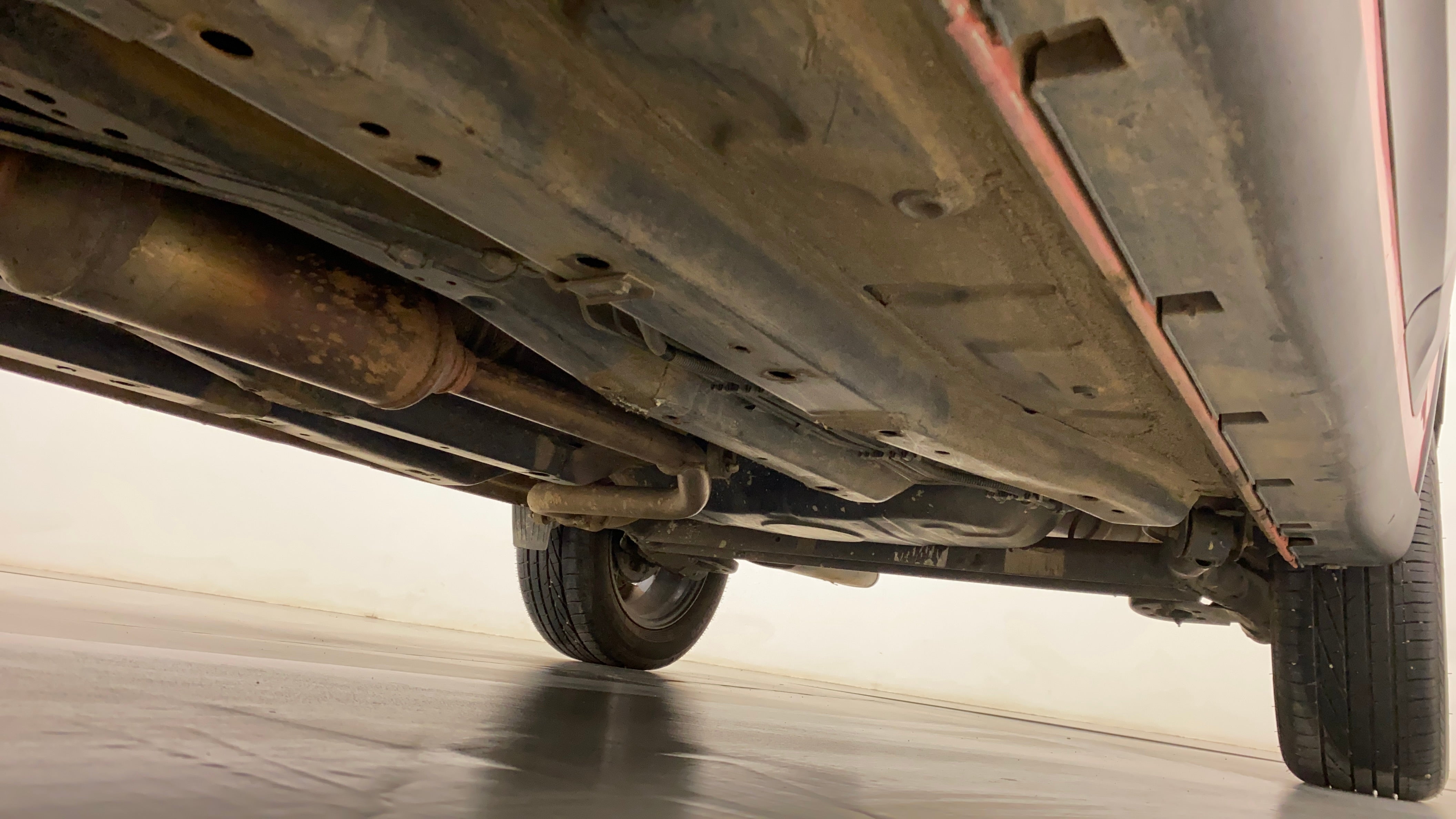 Undercarriage view of a Tata Nexon 2017-2023