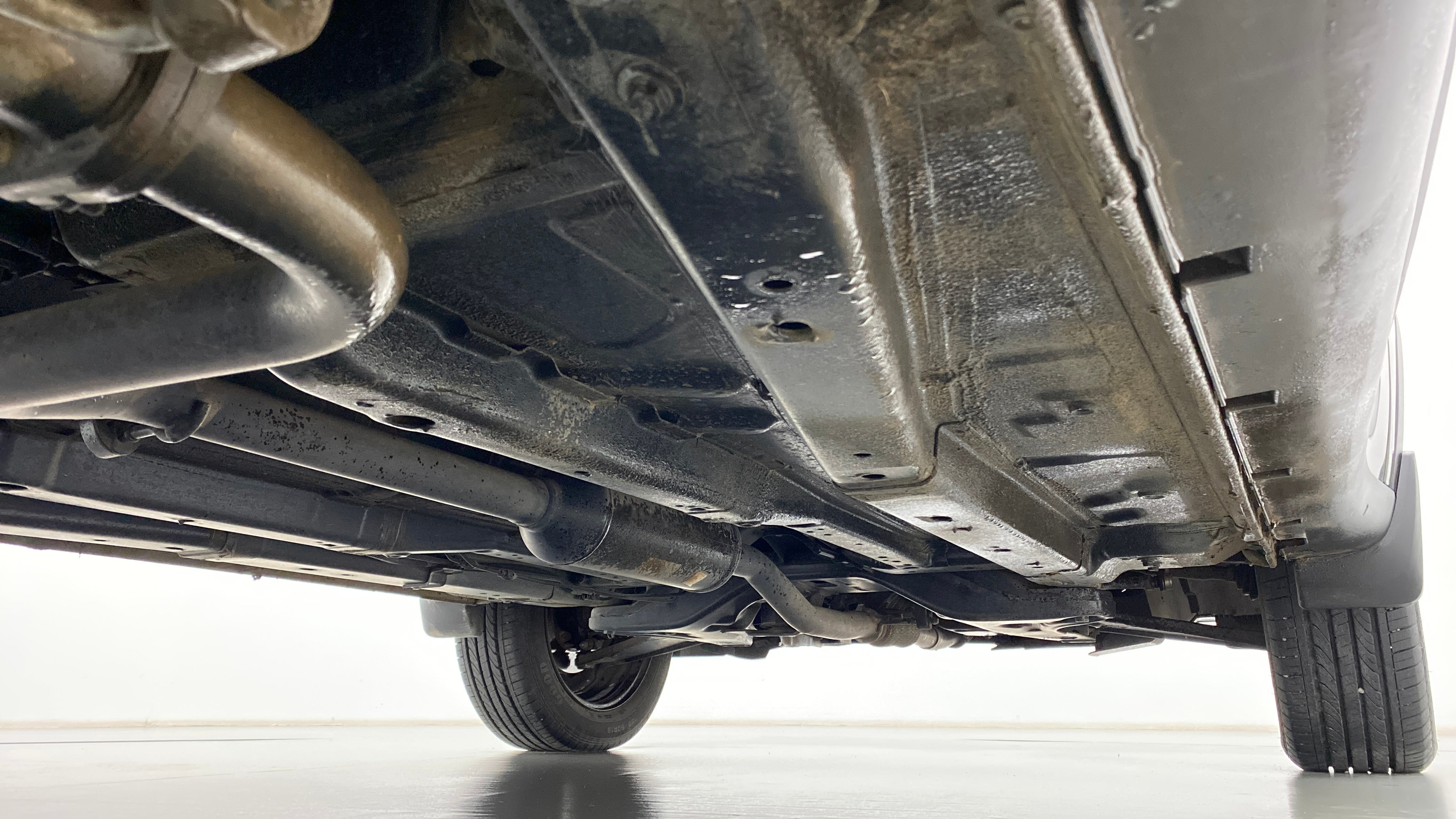 Undercarriage view of a Tata Nexon 2017-2023
